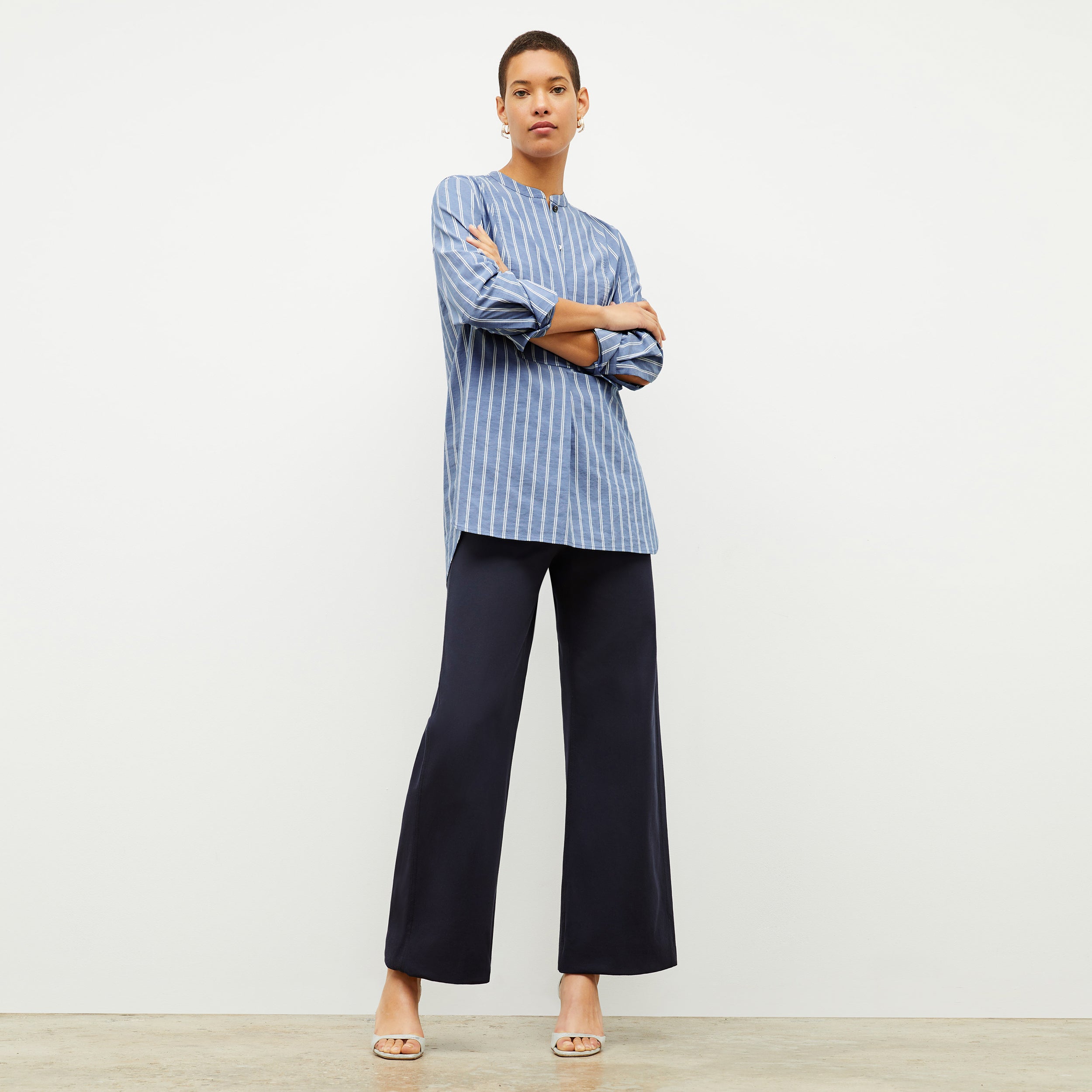 Milo Wide Leg Jeans for Women - Eco-Friendly Stretch Denim Pants in Dark Navy | Comfortable & Stylish for Casual Wear, Office & Travel