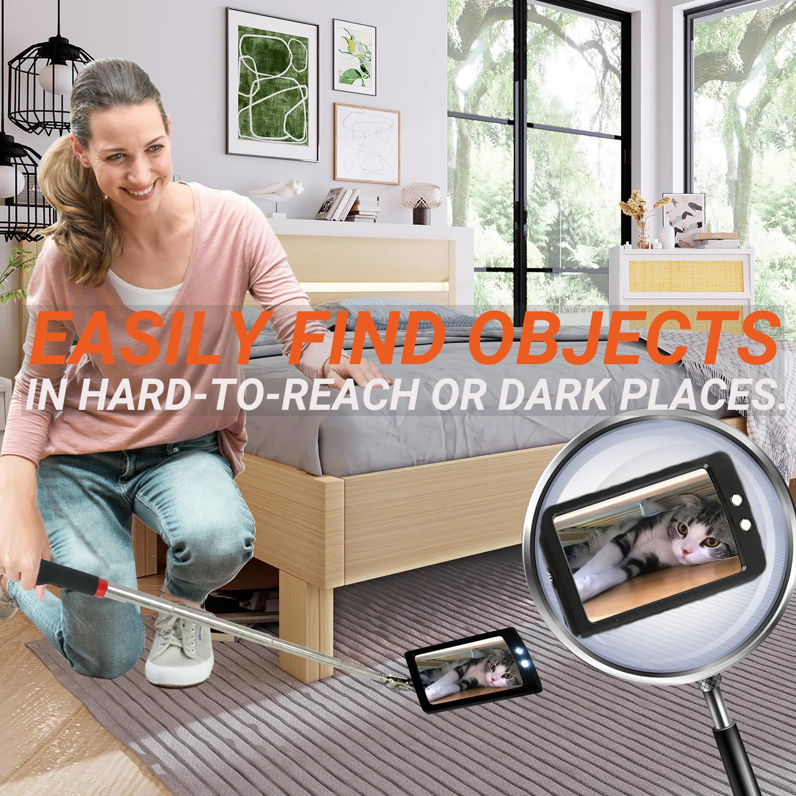 Magnetic Pickup Tool with Telescoping Handle & Inspection Mirror - Perfect Father's Day, Birthday Gift for Men, Dad, Husband, Boyfriend | Garage, Workshop, DIY & Auto Repair Essential