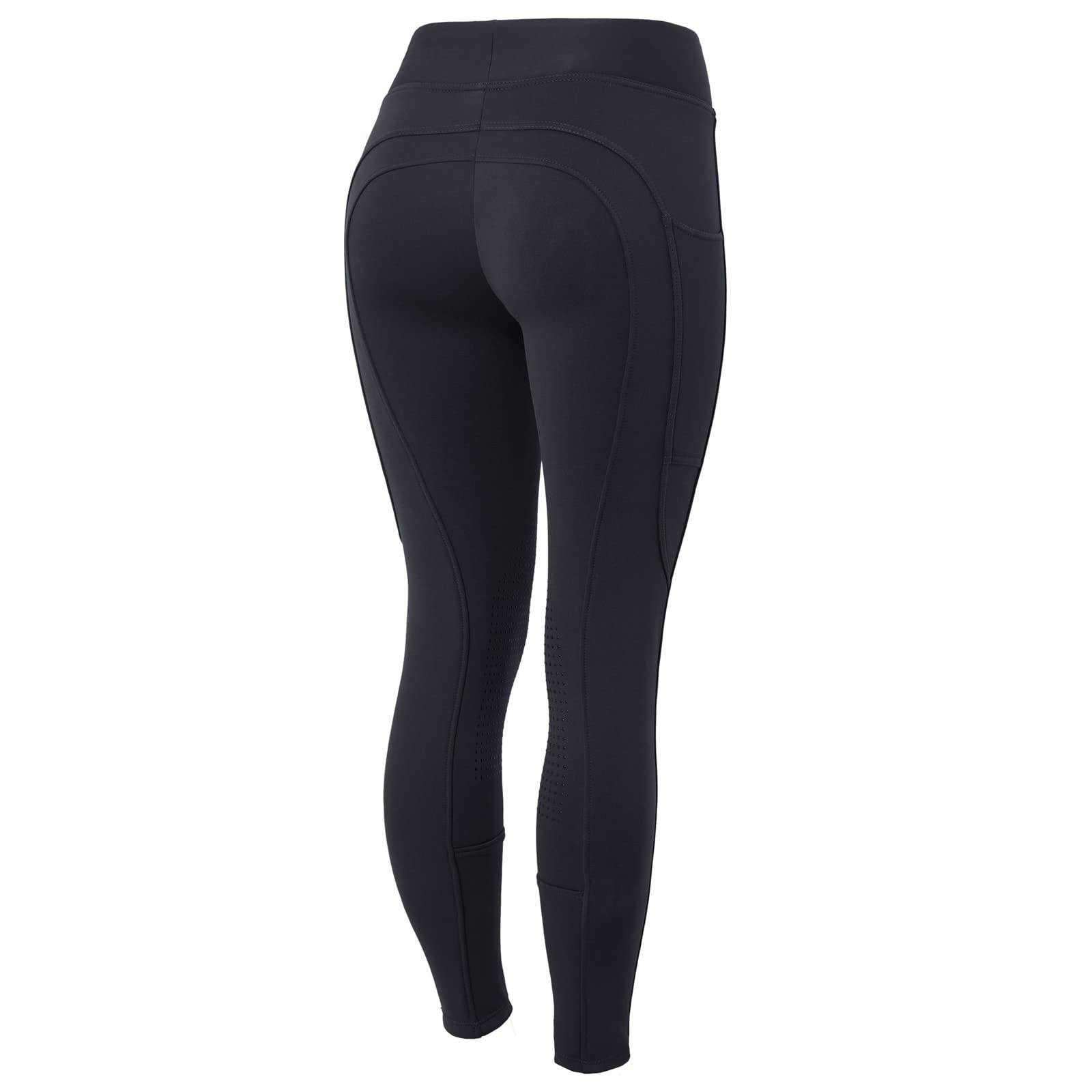 HORZE Active Women's Winter Fleece-Lined Silicone Knee Patch Equestrian Riding Tights - Warm & Comfortable for Horseback Riding, Training & Outdoor Activities
