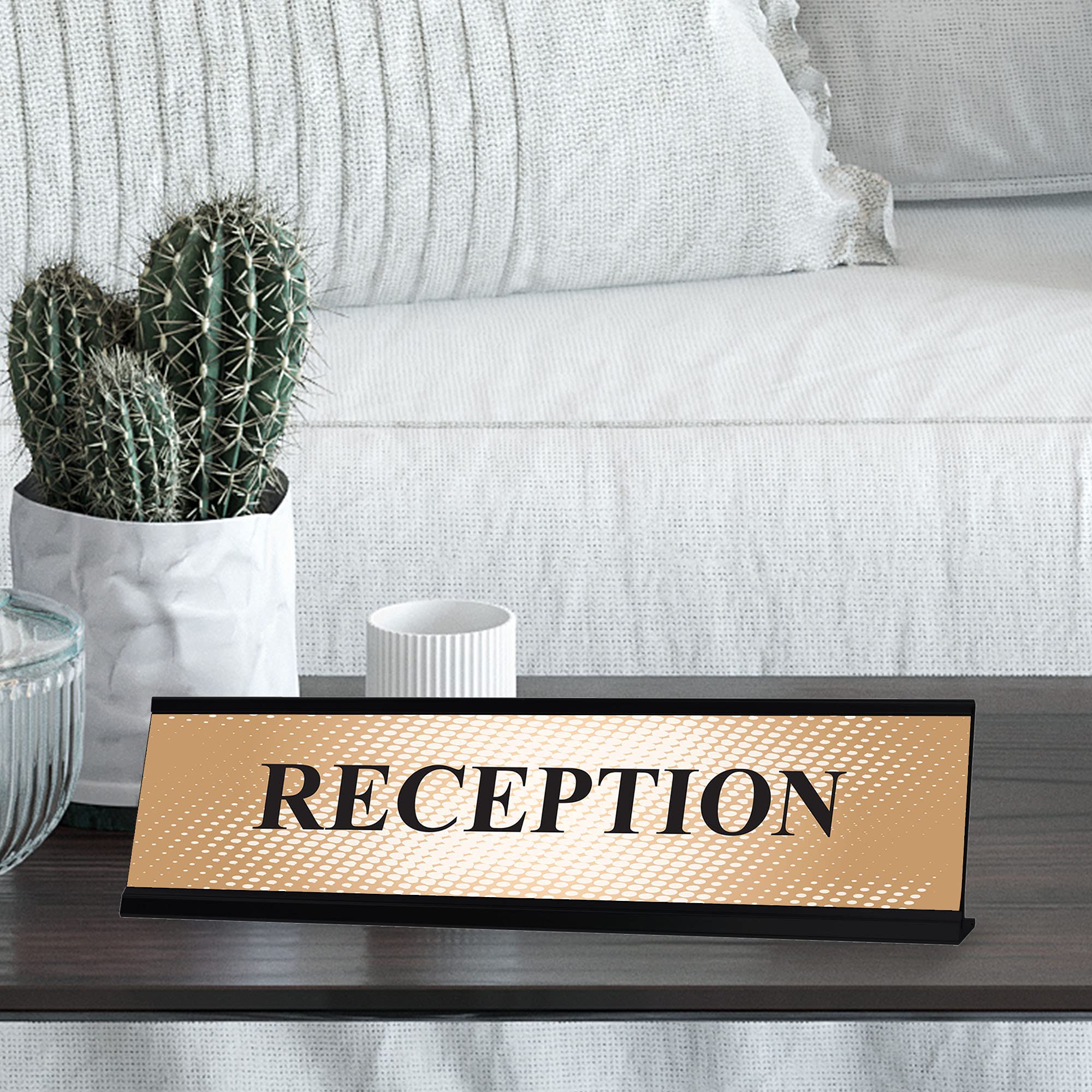 Custom Reception Desk Sign - Elegant Designer Series Nameplate (2 x 8 Inches) for Office, Front Desk, and Professional Workspaces