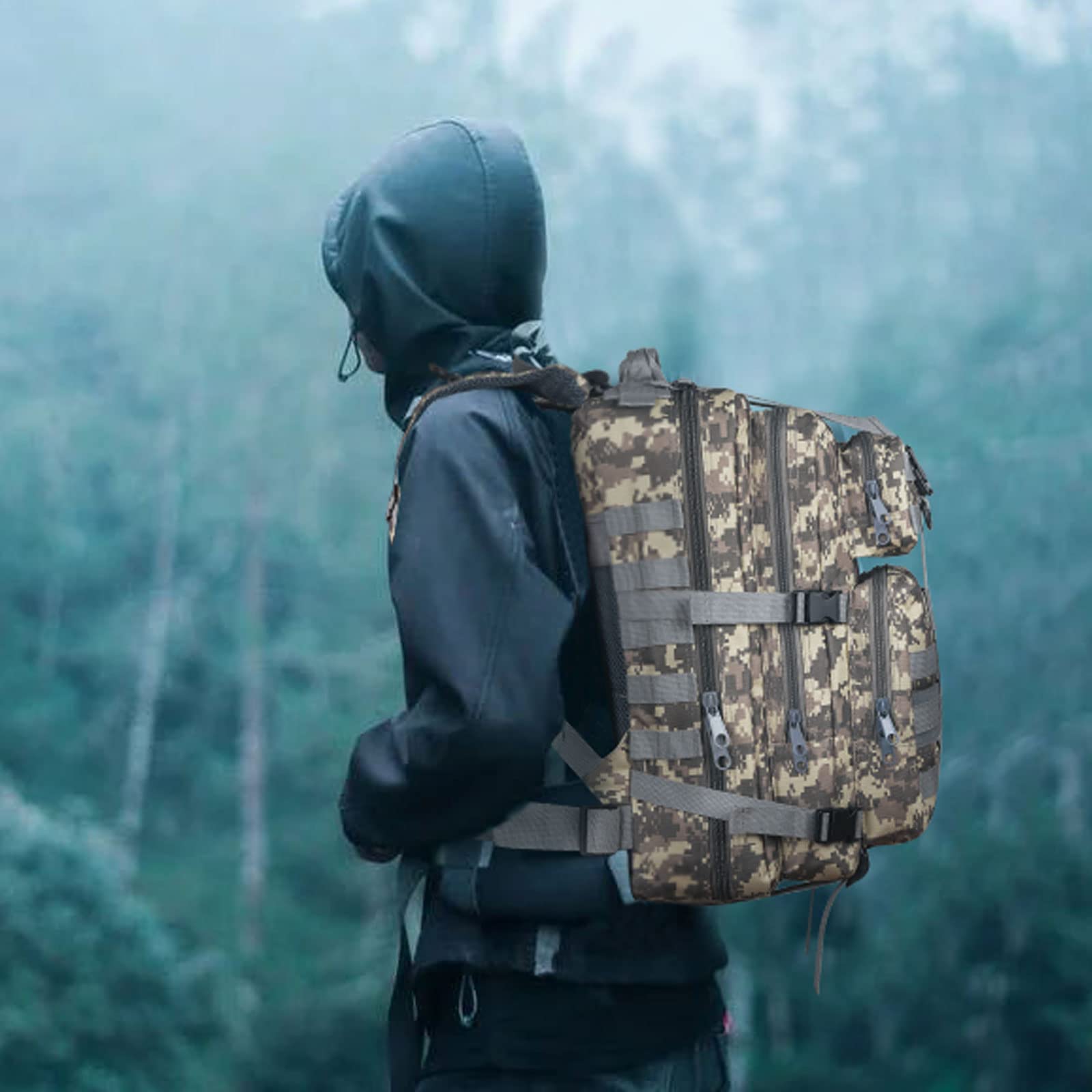 Military Tactical Backpack for Men - 40L Large 3-Day MOLLE Pack, Waterproof Durable Rucksack for Hunting, Hiking, Camping & Outdoor Adventures | Perfect for Survival Gear & Emergency Preparedness