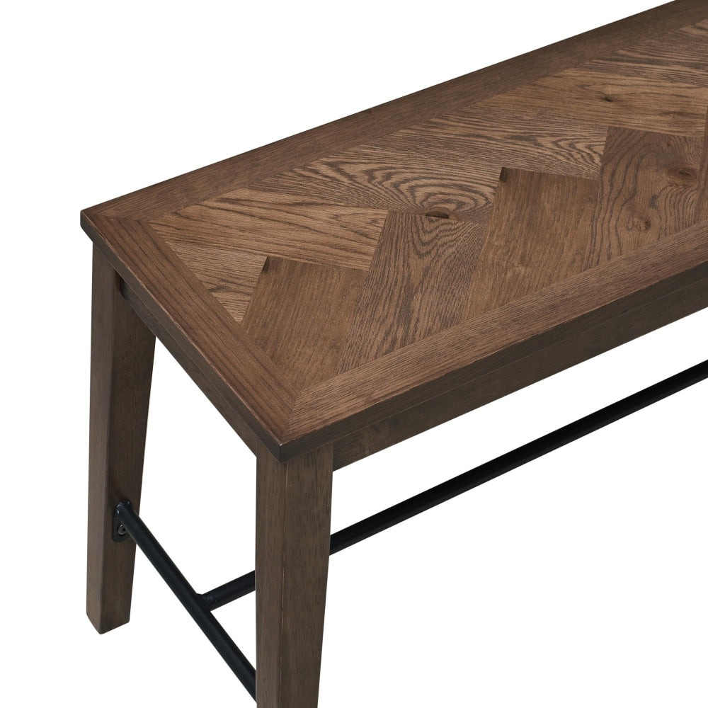 Bosco Solid Walnut Wooden Dining Bench with Sturdy Metal Frame - Black Finish | Perfect for Kitchen Tables, Breakfast Nooks & Dining Room Seating