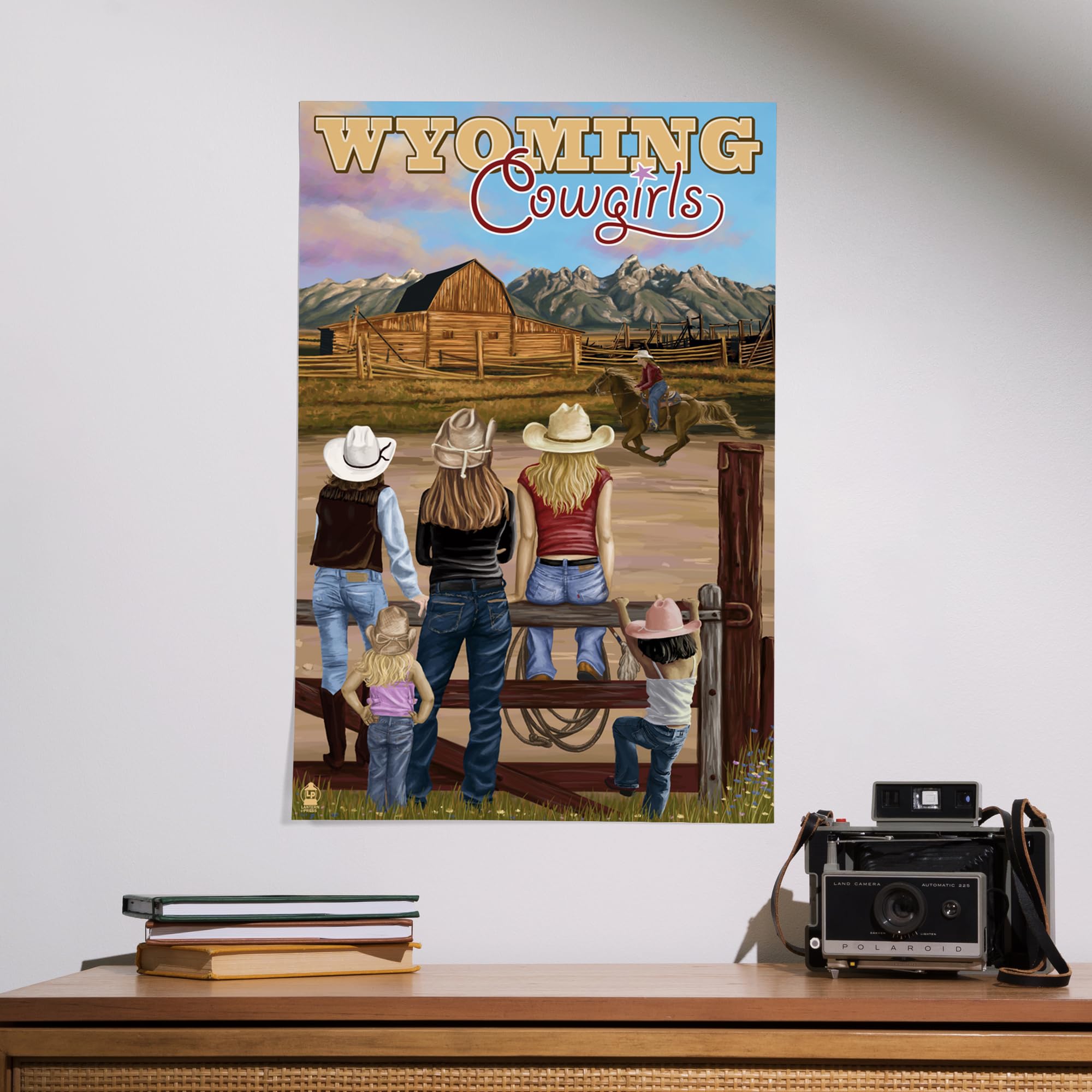 Wyoming Cowgirls 16x24 Inch Giclee Art Print - Premium Wall Decor for Western Home & Ranch Style Interior Design