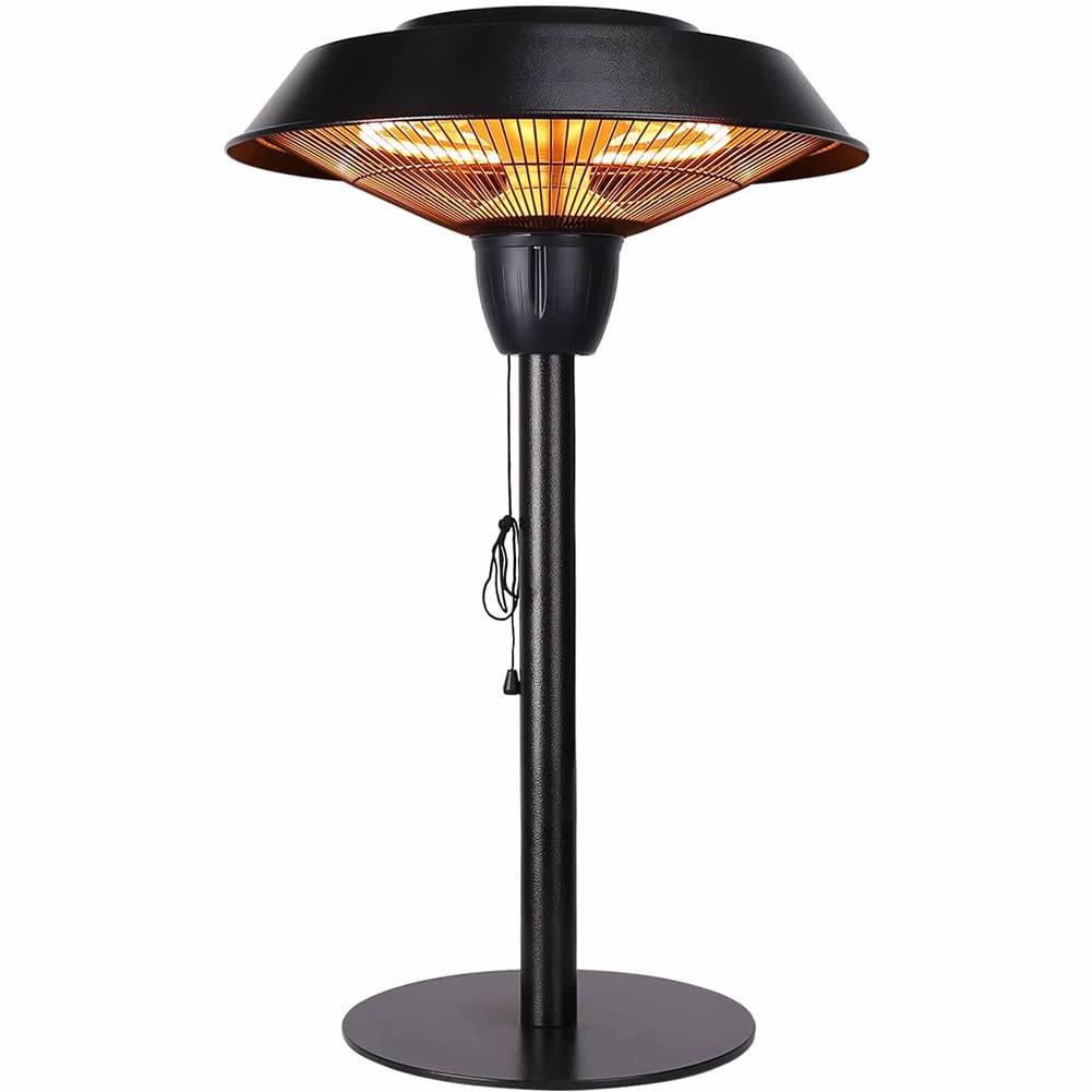 RHXX Freestanding Electric Patio Heater - 1500W Portable Infrared Outdoor Heater with Hammered Bronze Finish - Perfect for Patio, Deck, Garden & Backyard Warming