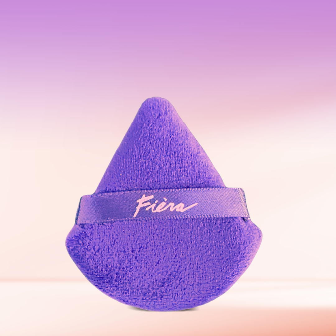 Premium Triangular Velour Powder Puff for Flawless Makeup Application - Soft & Dense Face Powder Sponge for Loose & Pressed Powder, Foundation & Blush - Ideal for Travel & Professional Makeup Kits