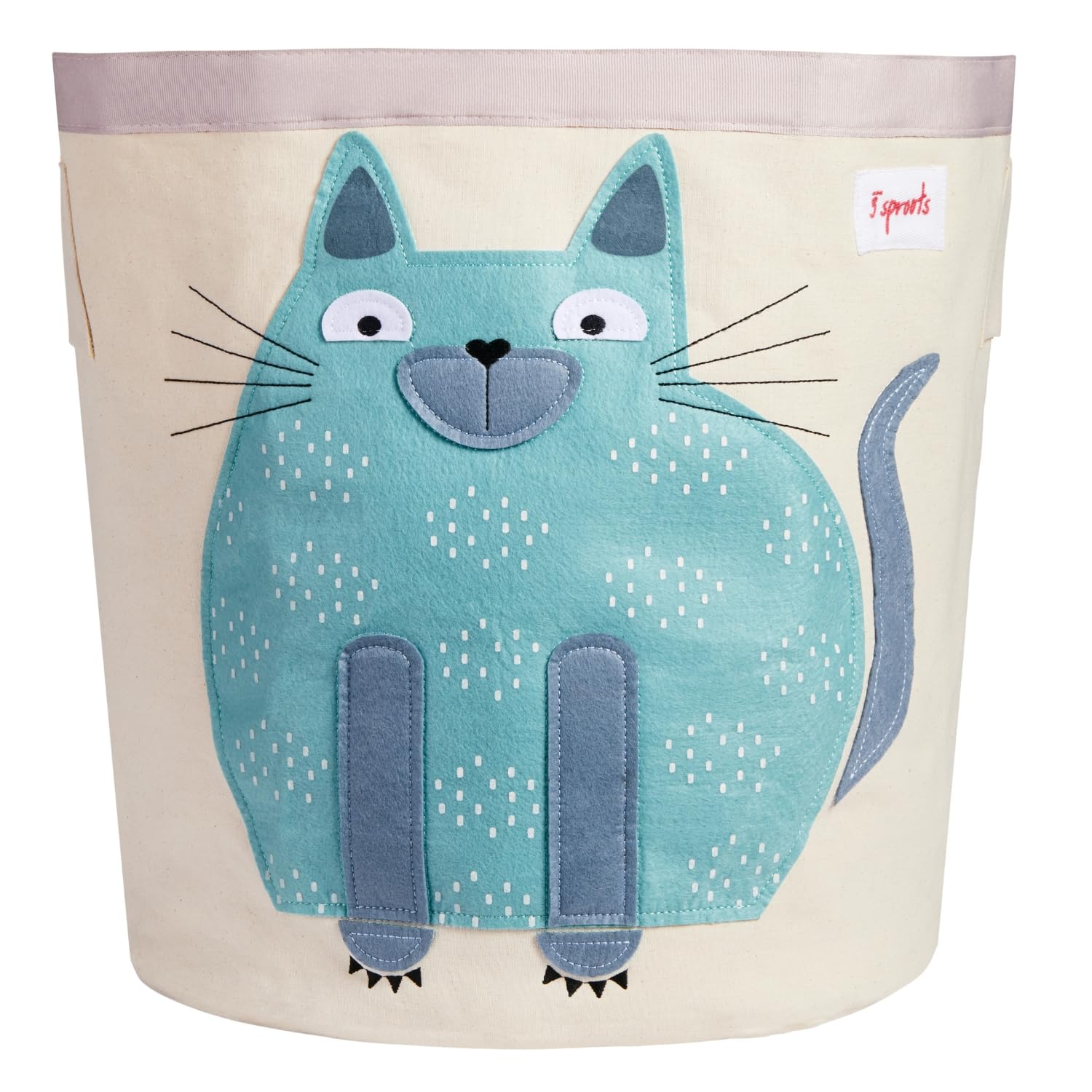 3 Sprouts Large Toy Storage Basket - Durable Kids & Baby Toy Organizer with Handles for Nursery, Playroom & Bedroom - Perfect for Storing Toys, Laundry & Pet Supplies (Gray/White) - Ideal for Home Organization & Child-Friendly Spaces