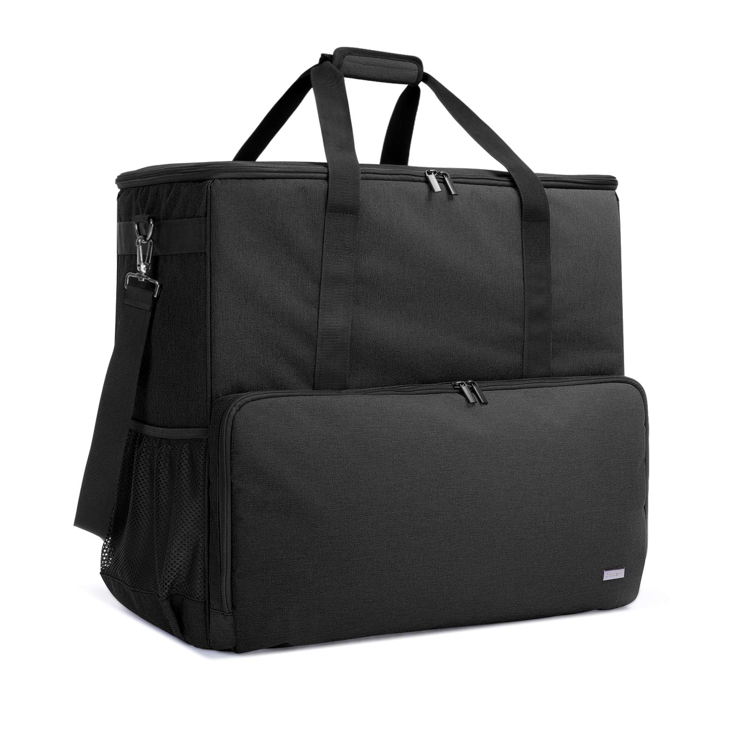 **CURMIO Black Desktop Computer Travel Bag - Durable Carrying Case for PC Tower, Keyboard, Cables & Mouse - Perfect for Office, Gaming & Travel**