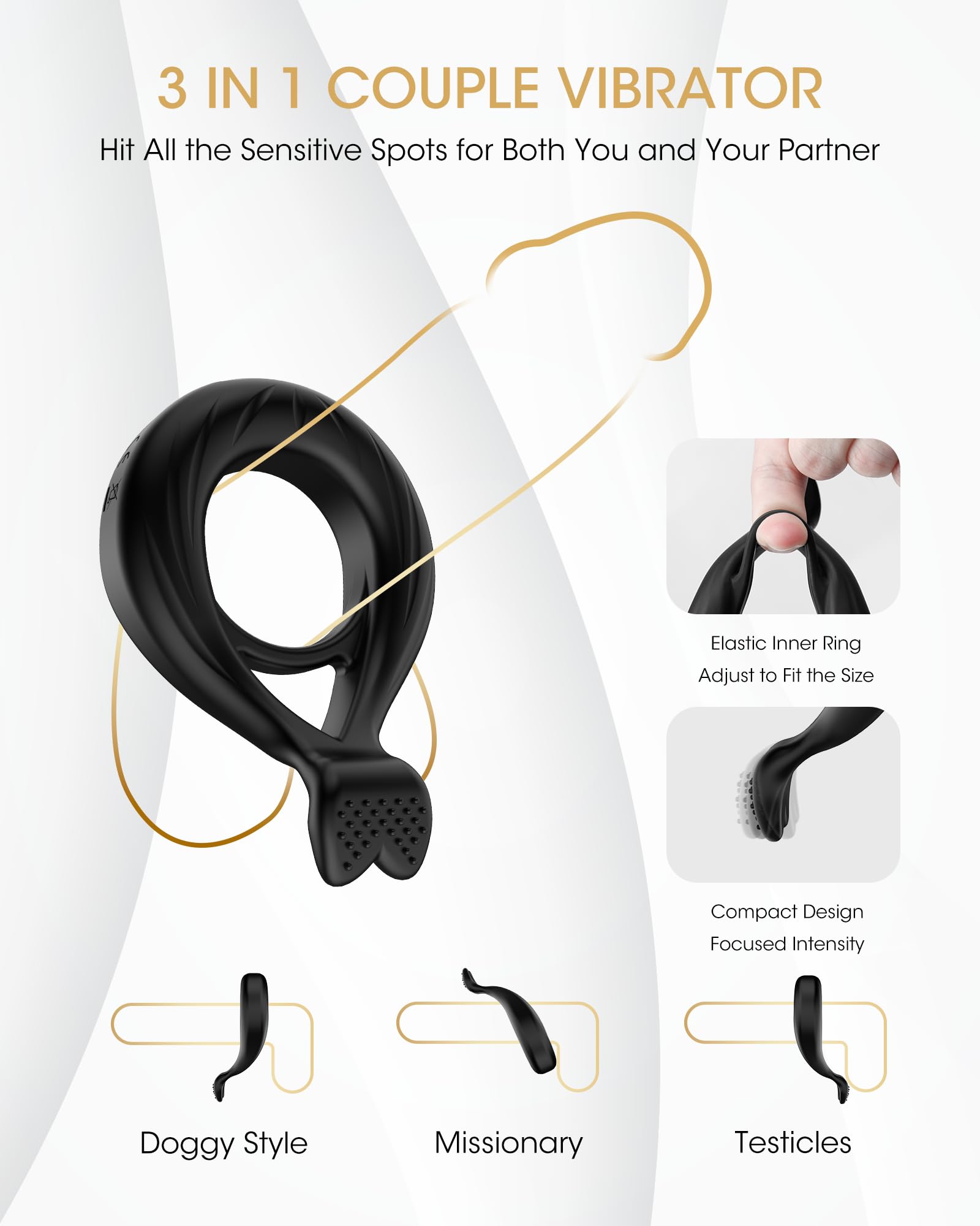 Powerful Vibrating Cock Ring for Men & Couples - Flexible Silicone Penis Ring with 9 Vibration Modes for Enhanced Pleasure, Clitoral & Testicle Stimulation | Perfect for Romantic Nights & Spicing Up Intimacy