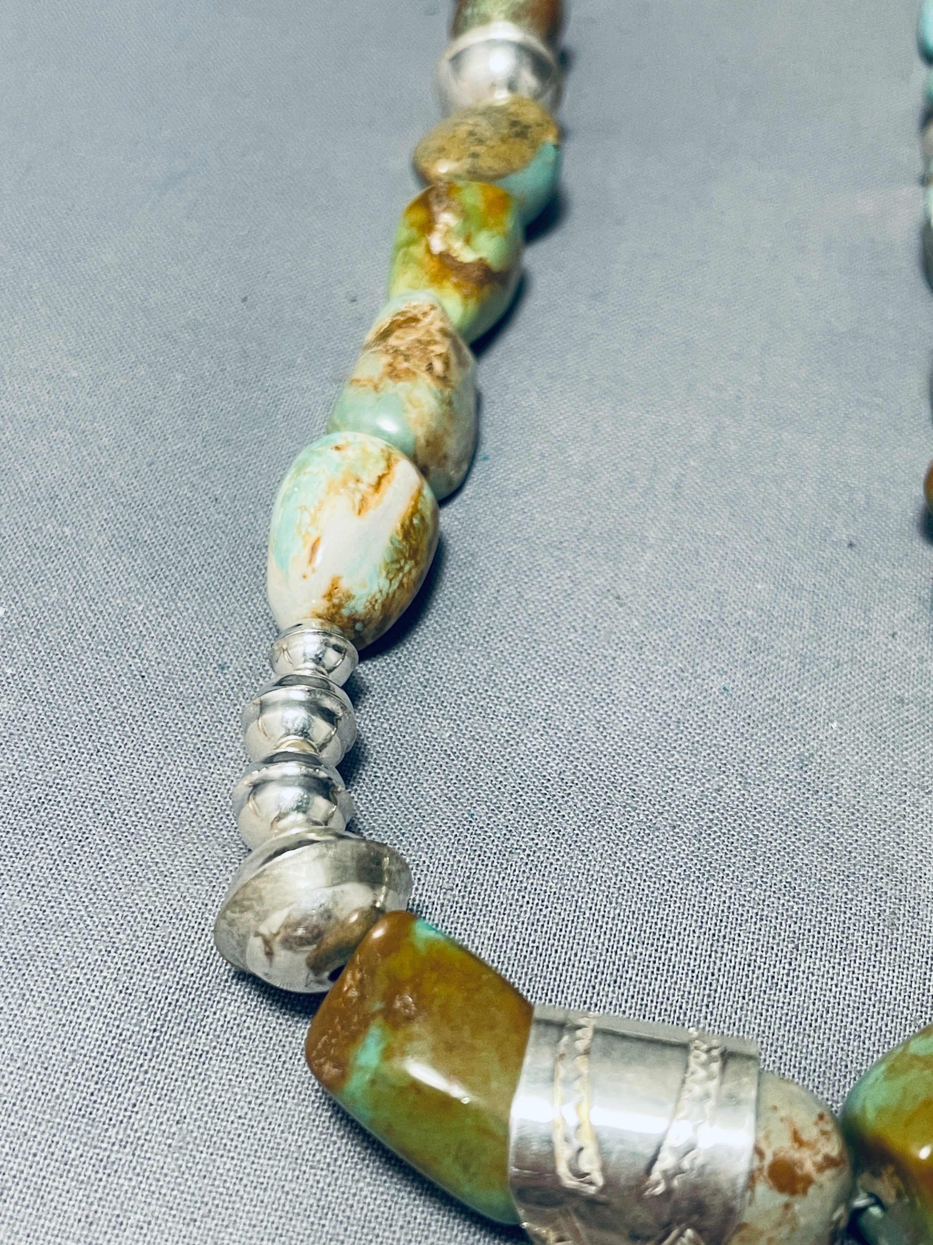 Authentic Navajo Sterling Silver Necklace with Green Turquoise - 115g Handcrafted Jewelry for Women, Perfect for Boho Fashion, Weddings & Special Occasions