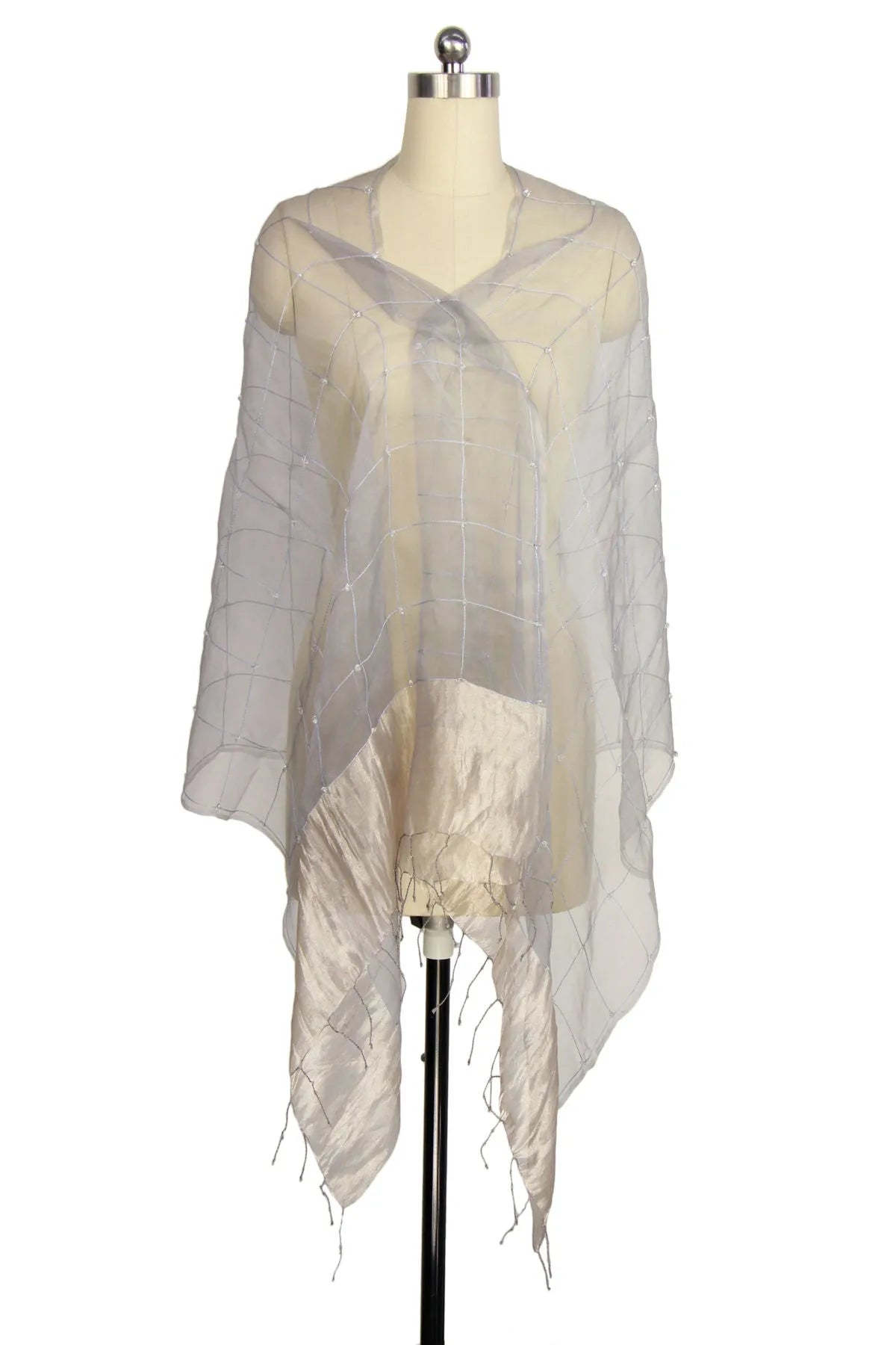Elegant Silk Fringed Embroidered Scarf for Women - Luxury Fashion Accessory for Parties, Weddings & Special Occasions