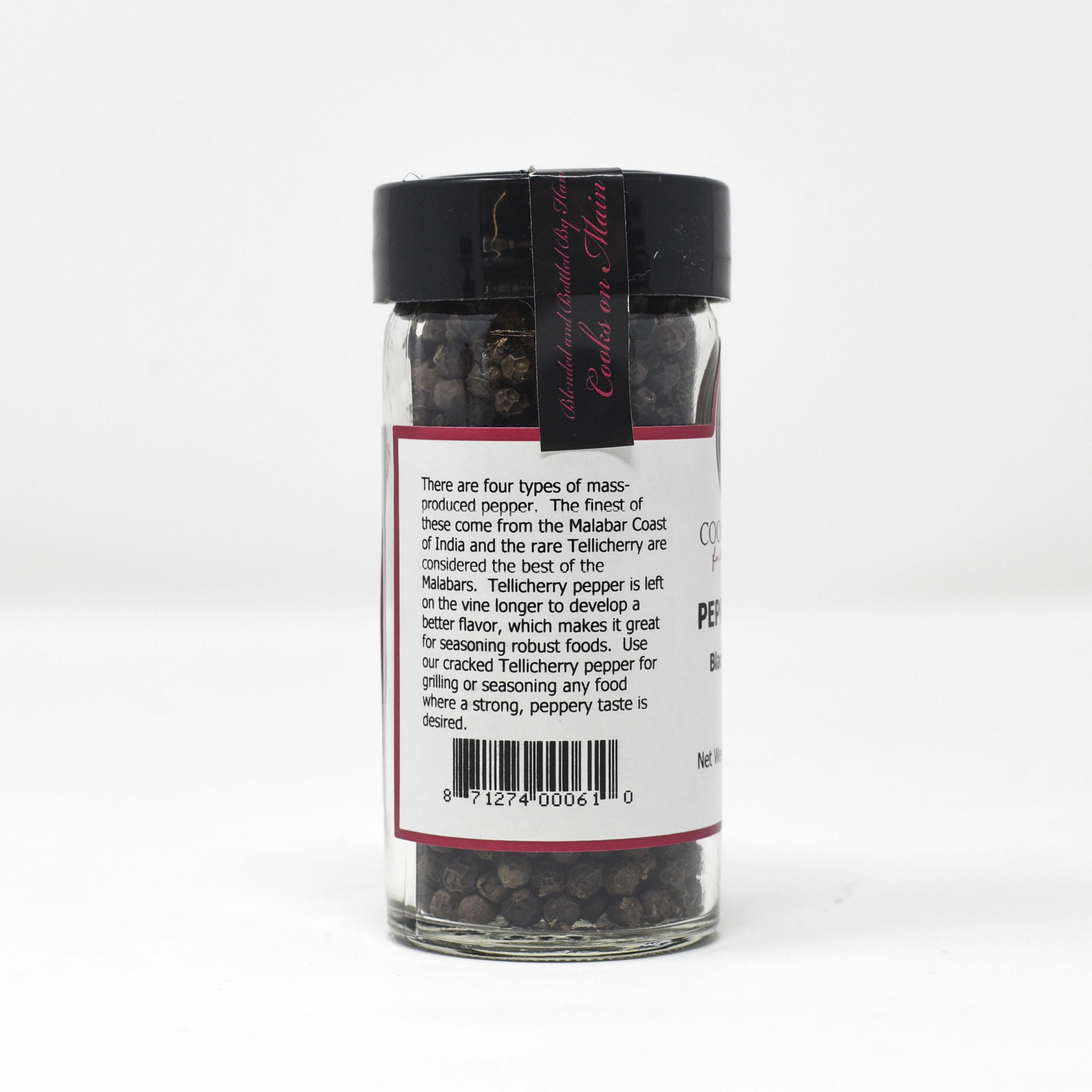 Premium Black Tellicherry Peppercorns - Whole, Organic, Gourmet Spice for Cooking, Grilling & Seasoning - Perfect for Steaks, Soups & Homemade Spice Blends