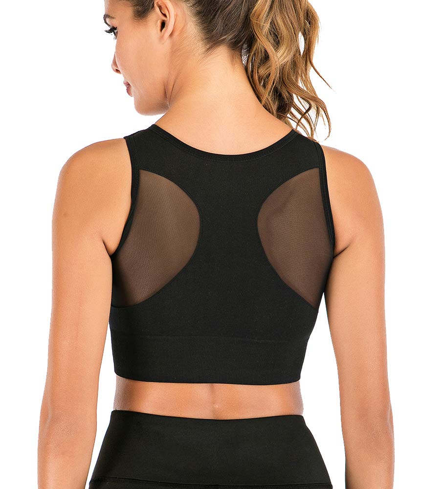 High Neck Longline Sports Bras for Women - Workout Bras Crop Top for Running, Yoga, Gym - Breathable & Supportive Activewear for High-Intensity Training & Everyday Wear