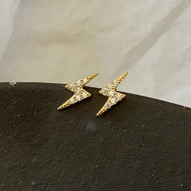 Lightning Shape Sterling Silver Stud Earrings for Women - Hypoallergenic 925 Silver Earrings for Sensitive Ears - Perfect for Everyday Wear, Gift Giving & Special Occasions