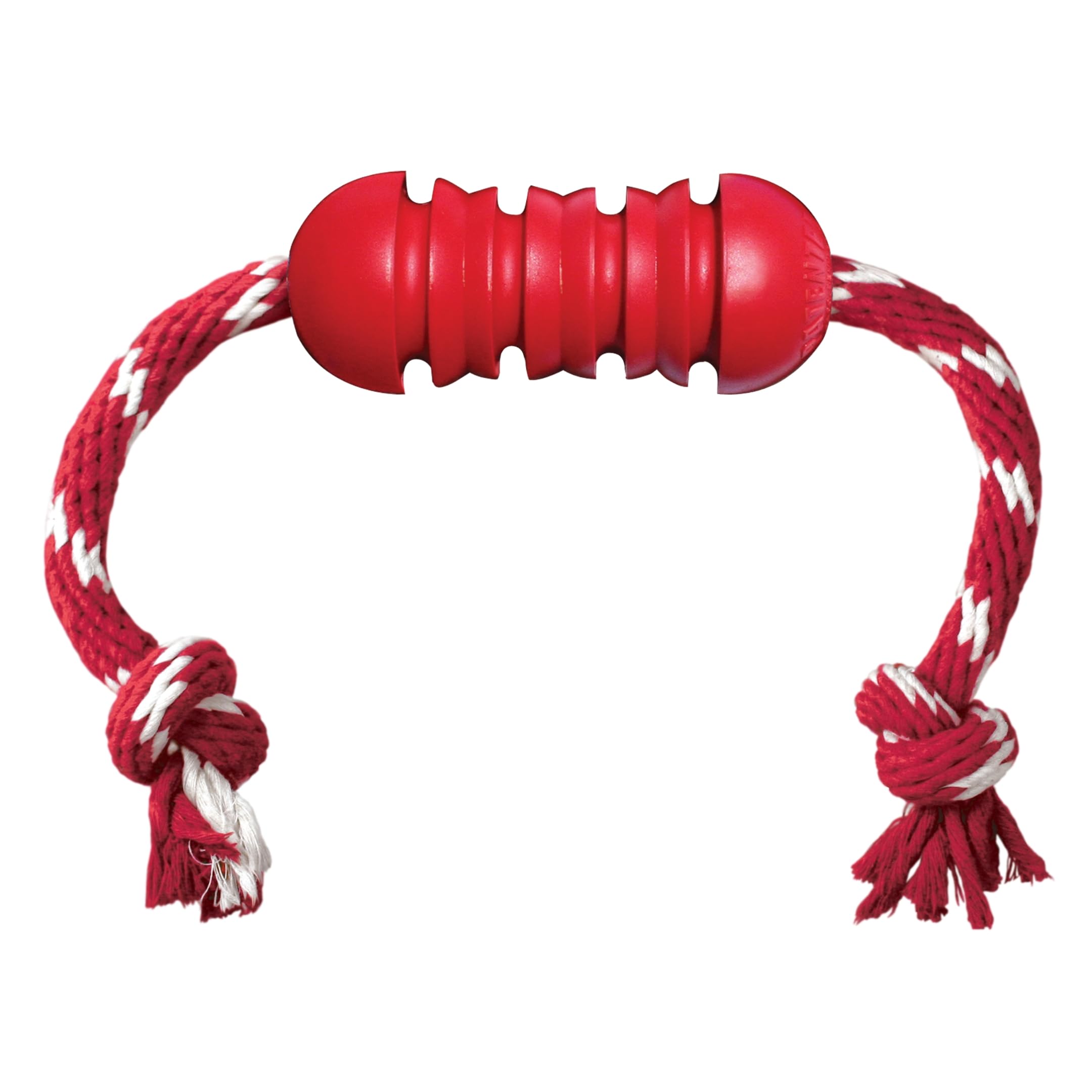 Durable KONG Dental Chew Toy with Rope for Medium Dogs - Natural Rubber Teething & Gum Cleaning Toy - Stuffable Interactive Dog Chew for Dental Care - Satisfies Chewing Instincts & Promotes Oral Health - Perfect for Playtime, Training Rewards and Anxiety Relief