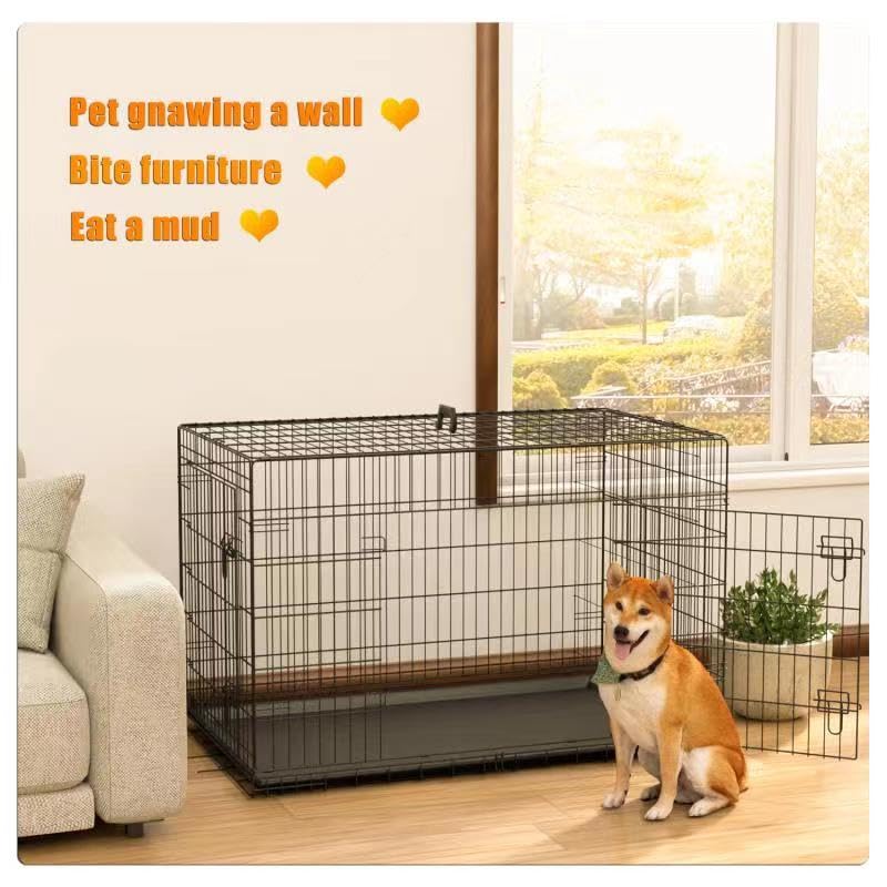 36 Inch Large Dog Crate - Heavy Duty Metal Wire Kennel for Small Medium & Large Dogs | Indoor Outdoor Portable Pet Cage with Removable Tray, Double Door & Divider | Perfect for Travel, Training & Home Use