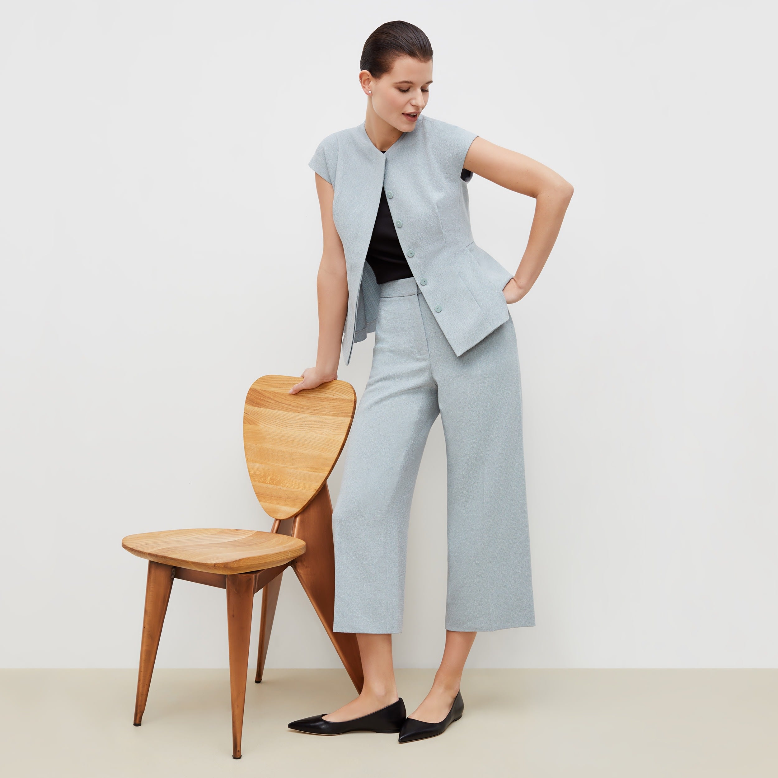 Anderson Pants - Textured Suiting Trousers in Powder Blue | Formal Office Wear & Business Attire for Men