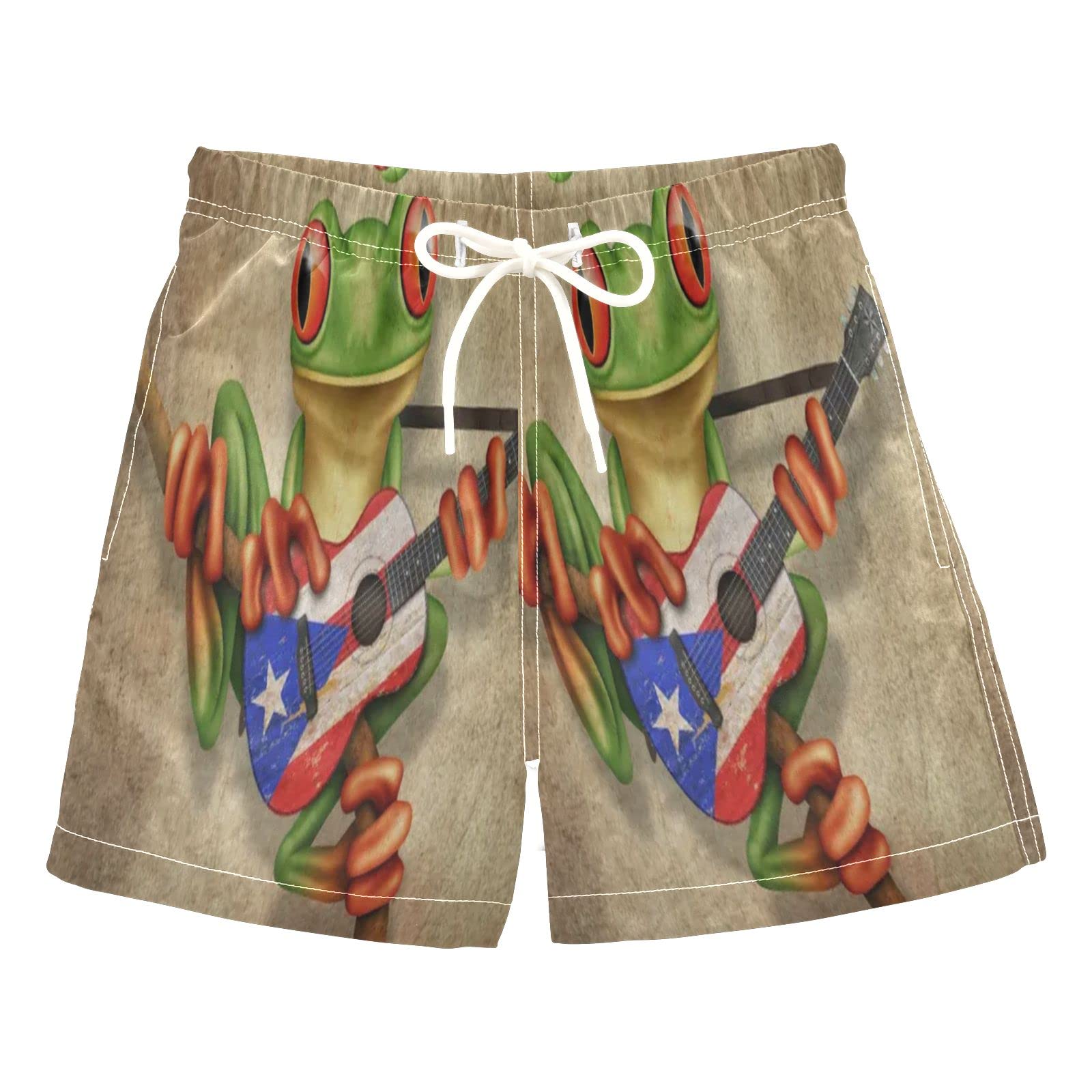 Boccsty Boys Swim Trunks for Toddler & Kids 2-14 Years - Quick Dry Swimwear with Drawstring, Summer Beach Board Shorts for Swimming, Pool, and Water Play