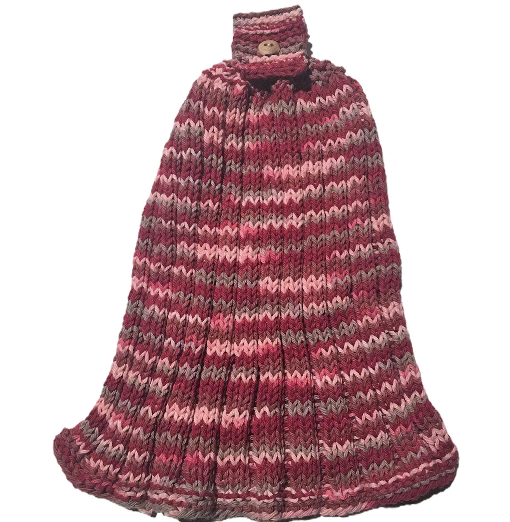 Hand Knitted Large Hanging Kitchen Towels Set - 100% Cotton Yarn - Absorbent Dish Cloths for Kitchen & Bathroom - Perfect for Drying Dishes, Cleaning Countertops, and Home Decor