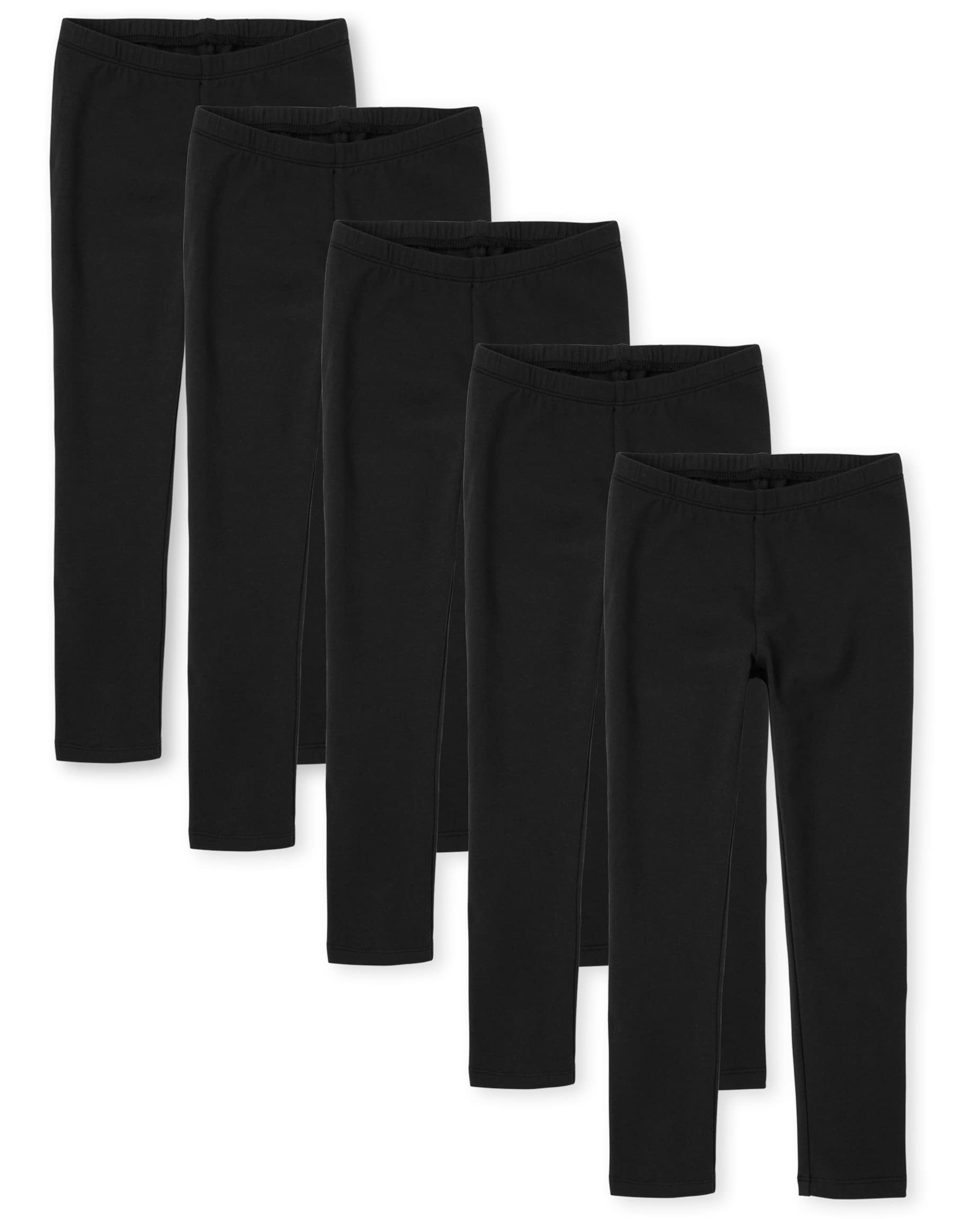The Children's Place Girls' 5-Pack Cotton Stretch Leggings - Soft & Comfortable for Play, School & Everyday Wear