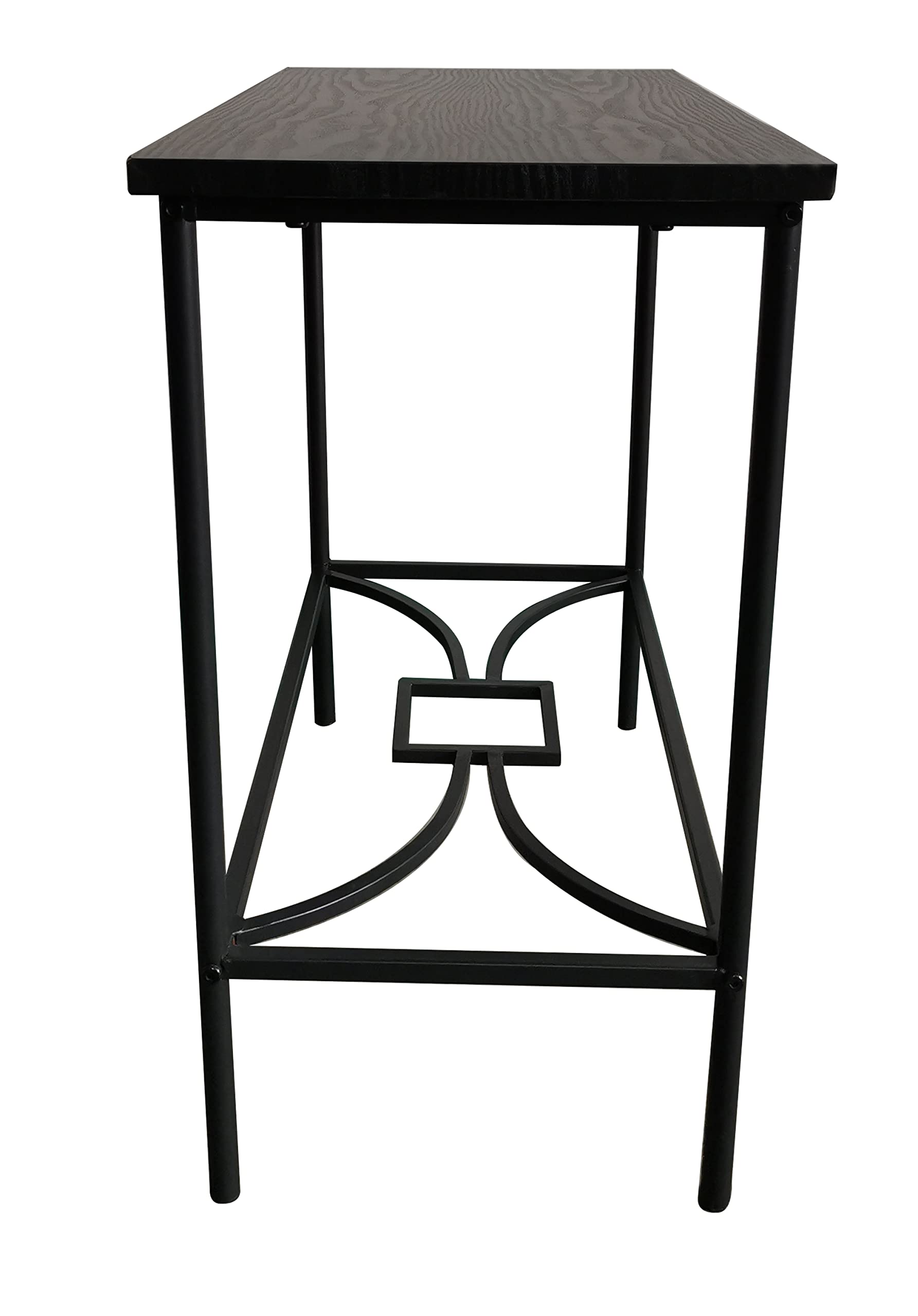 Kings Brand Furniture - Launt Side Accent Table, Black Metal & Wood End Table for Living Room, Bedroom, or Office - Modern Small Side Table with Sturdy Metal Frame & Wooden Top