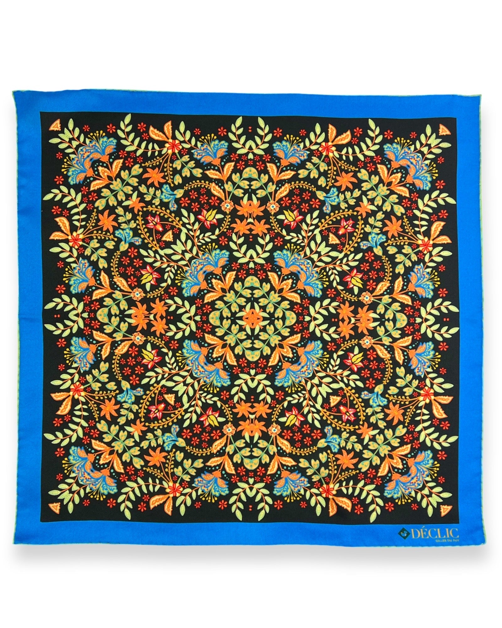 DÉCLIC Annick Floral Pocket Square - Premium Silk Handkerchief for Men, Assorted Colors - Perfect for Weddings, Business Meetings & Formal Events