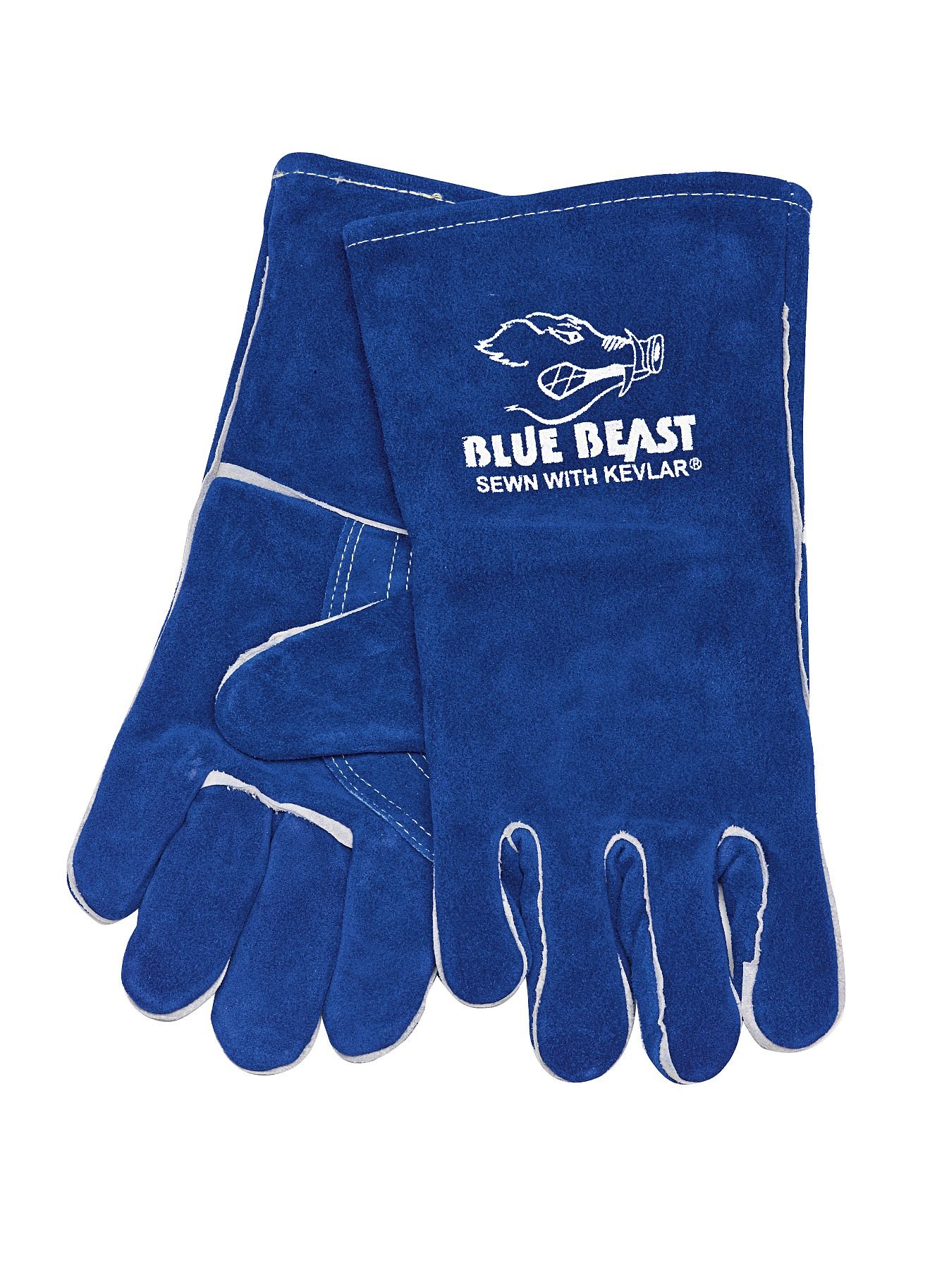 MCR Safety 4600 Blue Beast Split Cow Leather Welding Gloves - Reinforced Palm & Wing Thumb, X-Large (12-Pack) - Ideal for Metal Fabrication, Construction & Heavy-Duty Welding Work