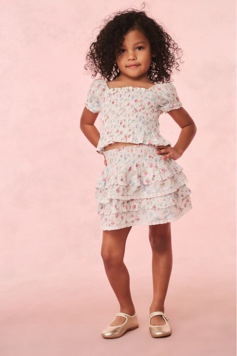Fabielle Girls Floral Cotton Top - Cute & Comfortable Summer Blouse for Casual Wear, School, and Outdoor Activities
