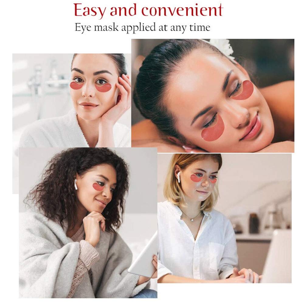 AICHUN BEAUTY 30 Pairs Collagen Eye Mask Patches - Hydrogel Under Eye Pads for Wrinkles, Dark Circles & Puffiness - Hydrating & Moisturizing Skin Care Treatment - Perfect for Night Routine & Travel Skincare (Ruby)