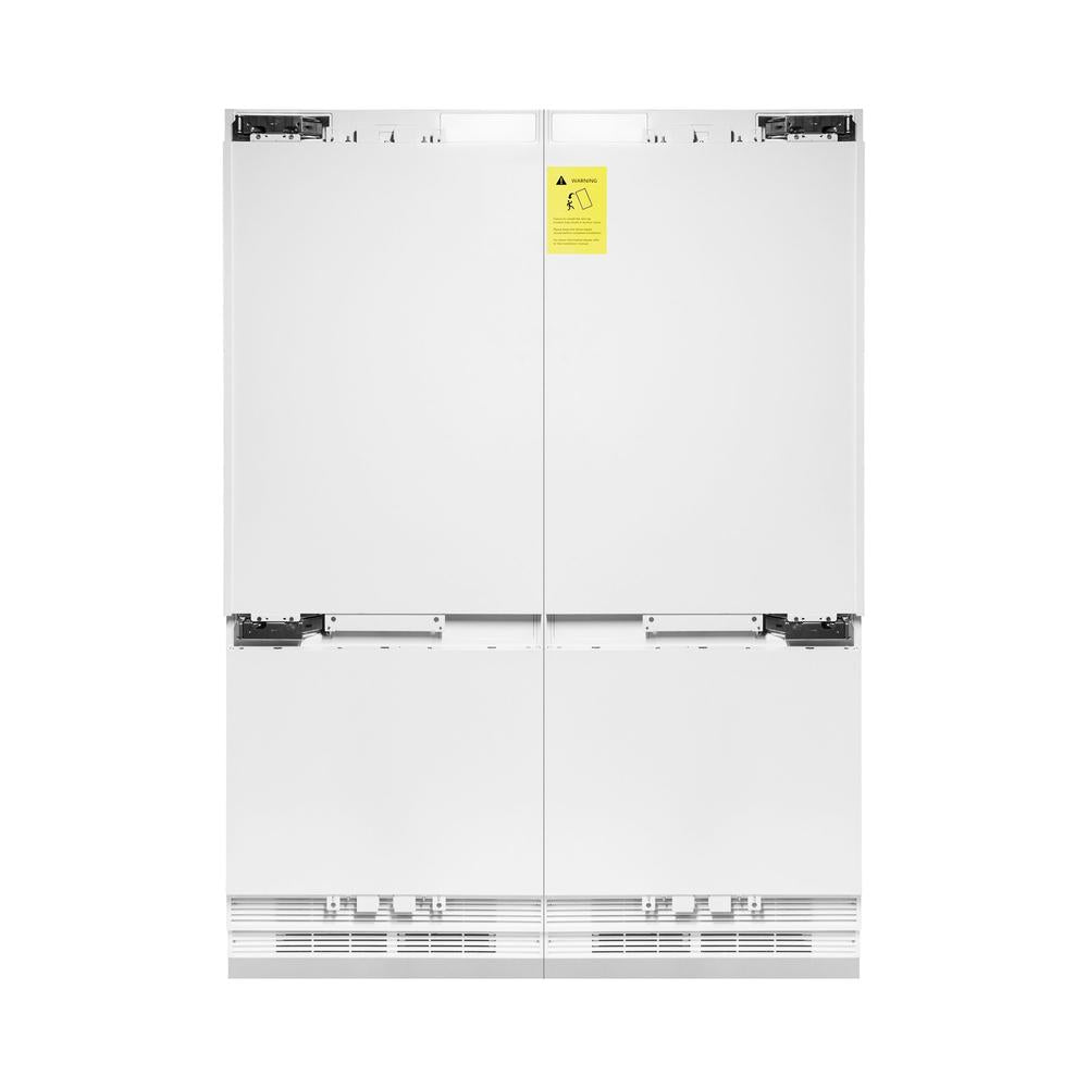 ZLINE Autograph Edition 60 Inch Panel Ready French Door Refrigerator - 32.2 cu ft Built-In Bottom Freezer with Water Dispenser & Ice Maker - Polished Gold Accents (RBIVZ 60 G) - Perfect for Modern Kitchens & Luxury Homes