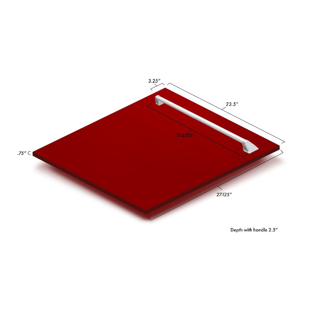 ZLINE 24 Inch Tallac Series 3rd Rack Tall Tub Dishwasher - Red Gloss Finish with Stainless Steel Tub, 51dBa Ultra Quiet (DWV RG 24) | Perfect for Small Kitchens, Apartments & Energy-Efficient Homes