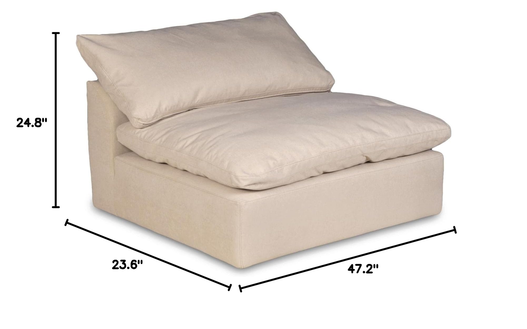 6-Piece Tan Fabric Slipcover Sectional Sofa Set - Soft Puff Couch Covers for Living Room, Family Room & Home Theater Comfort