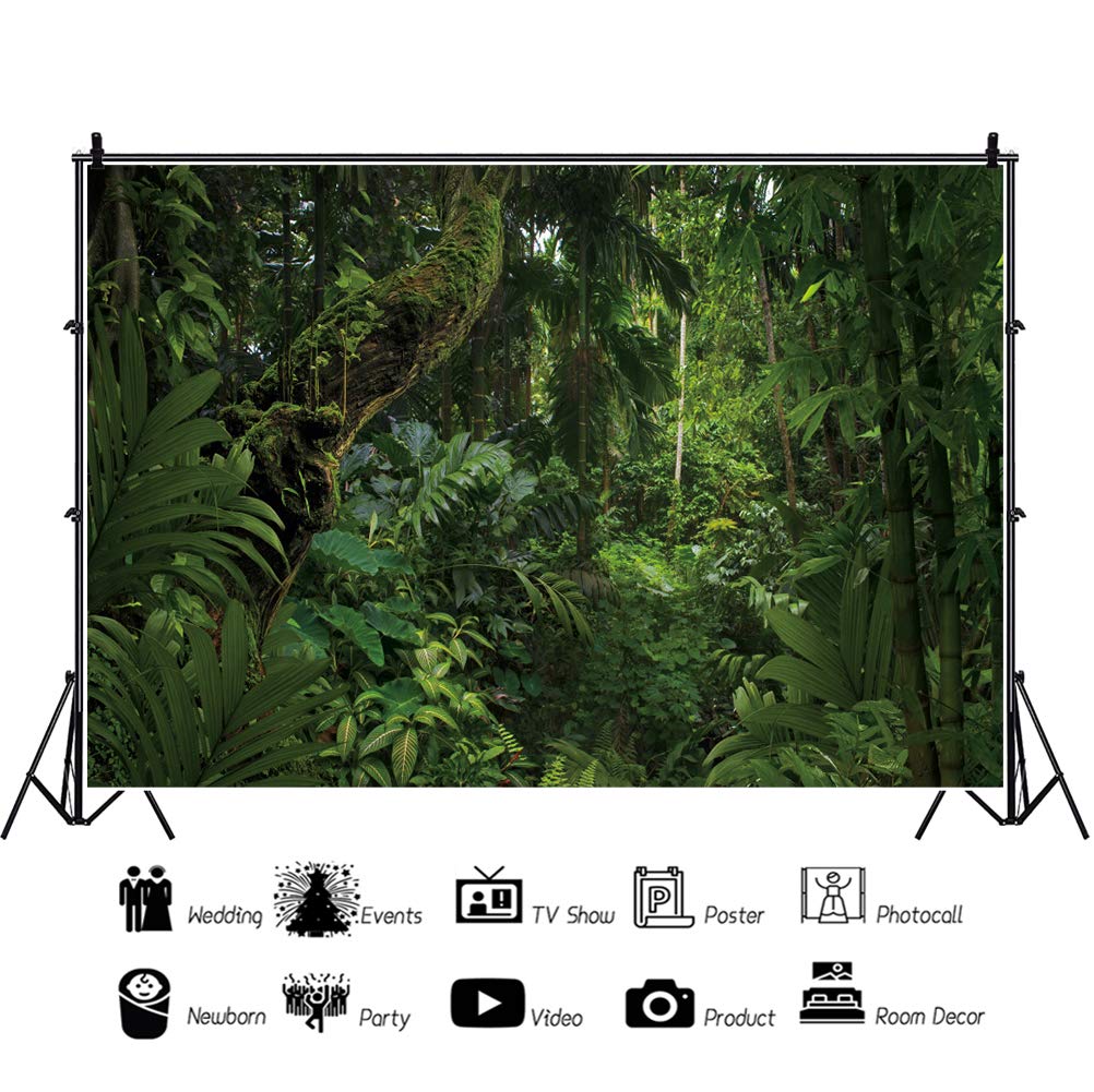 8x6ft Jungle Forest Photography Backdrop - Premium Outdoor Camping Theme Party Background, Mysterious Rainforest Scenery for Kids & Adults - Perfect for Wedding, Studio Props, Birthday Parties & Nature-Themed Events