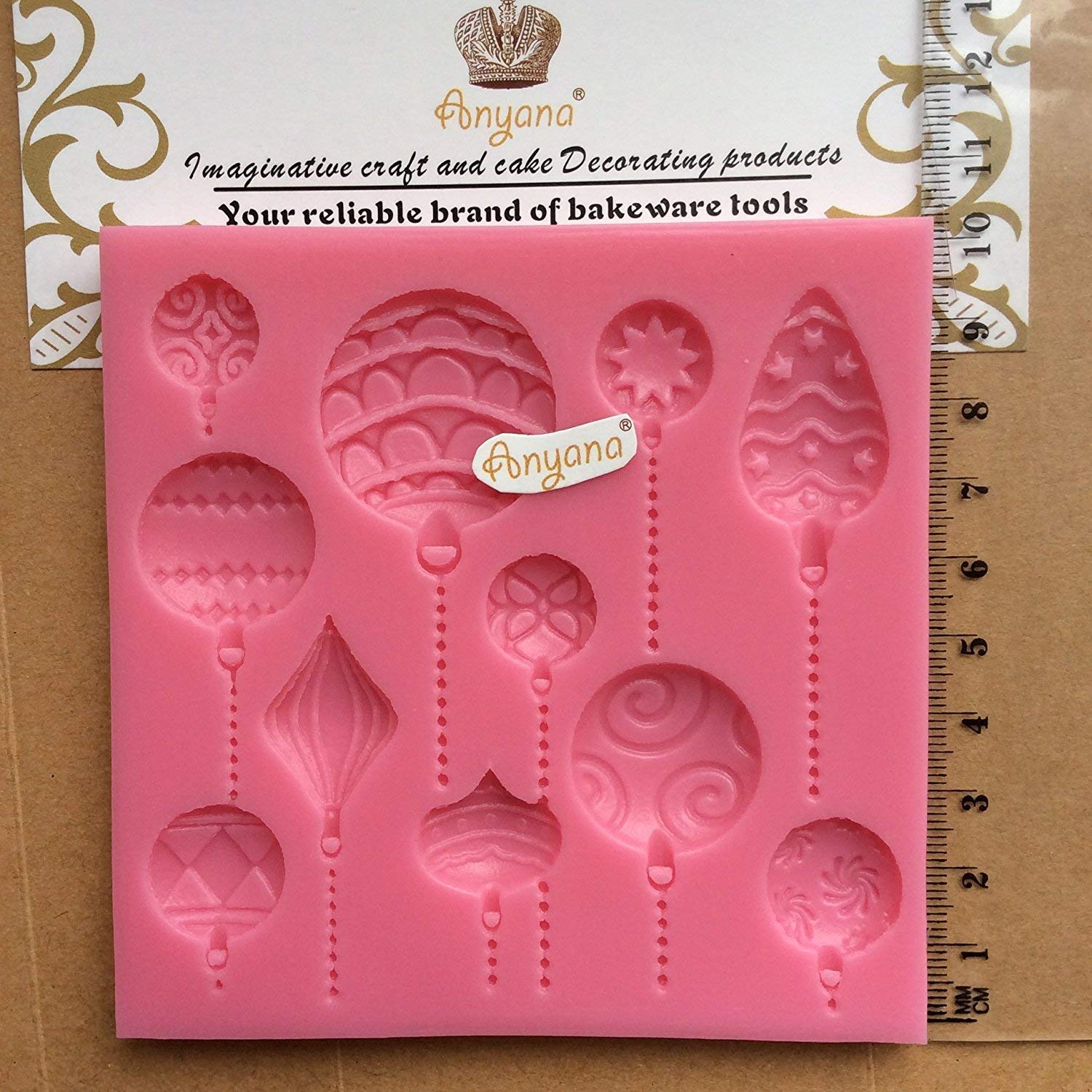 Christmas Ornament Silicone Baking Molds - XMAS Holiday Cake Decorating Tools, Fondant & Gumpaste Cupcake Toppers, Non-Stick Resin Clay Chocolate Candy Molds (Hot Air Balloon Design) - Perfect for Holiday Baking, Party Treats & DIY Craft Projects