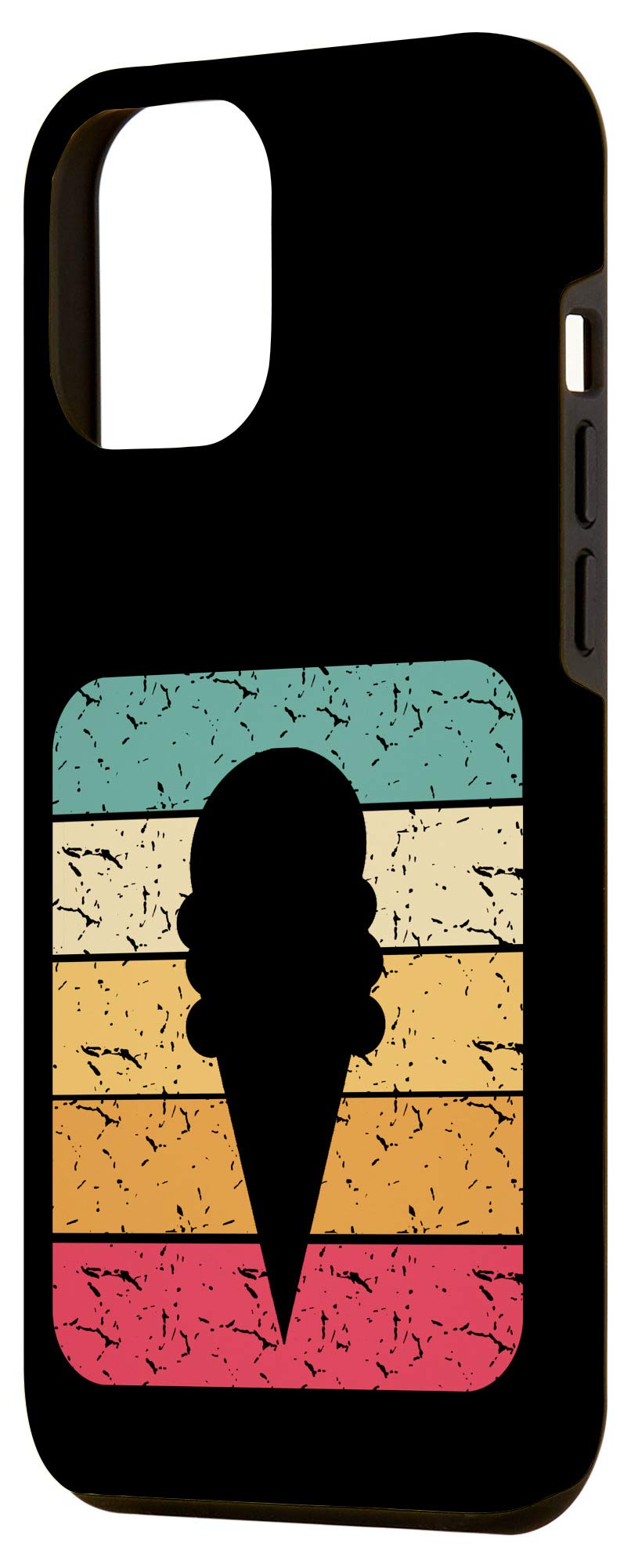 Vintage Ice Cream Cone iPhone 12 Pro Max Case - Retro Silhouette Design Protective Cover - Perfect Gift for iPhone Lovers & Ice Cream Enthusiasts - Great for Summer, Beach Trips & Birthday Presents