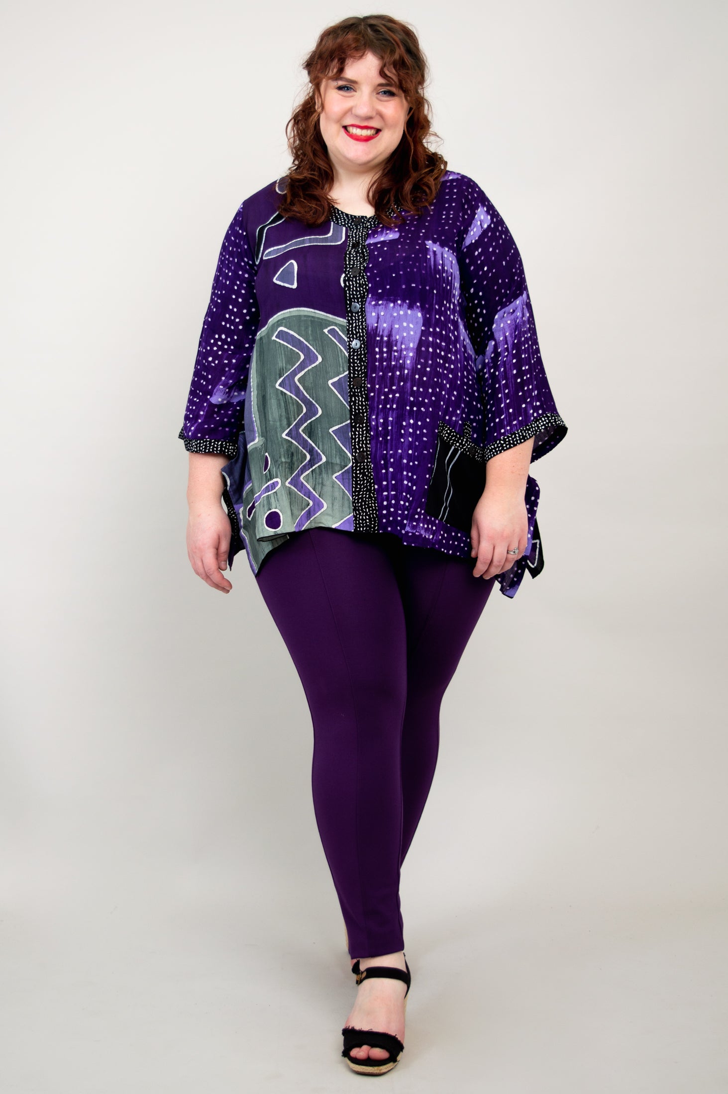 Carmel Women's Casual Top - Stylish Bocana Mosaic Print Blouse for Everyday Wear | Perfect for Office, Dating & Weekend Outings