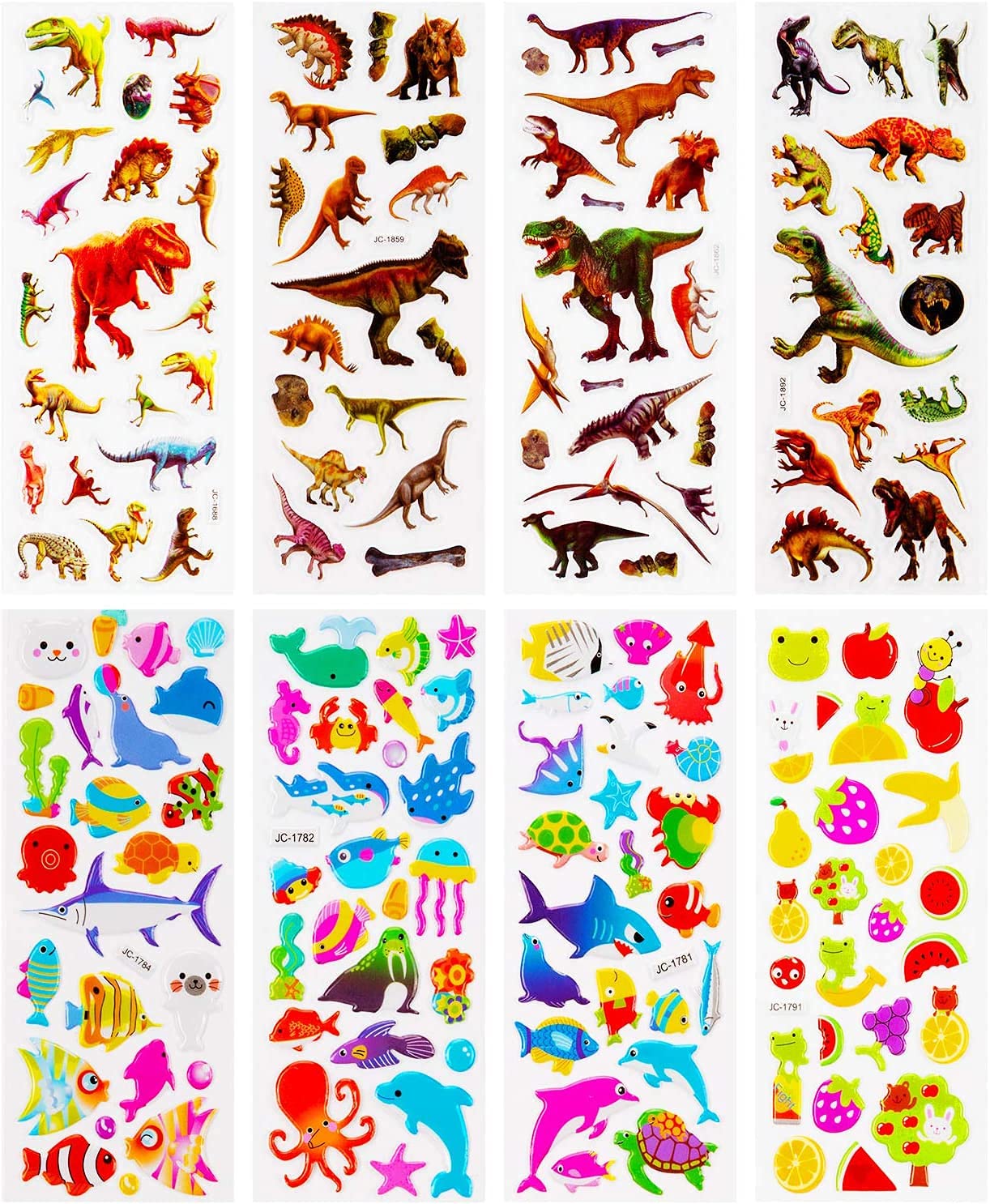 Kids Stickers Variety Pack - 3D Puffy Stickers for Children, Fun Epoxy Stickers for Scrapbooking, Journals & School Projects | Perfect for Arts & Crafts, DIY Decorations & Reward Incentives