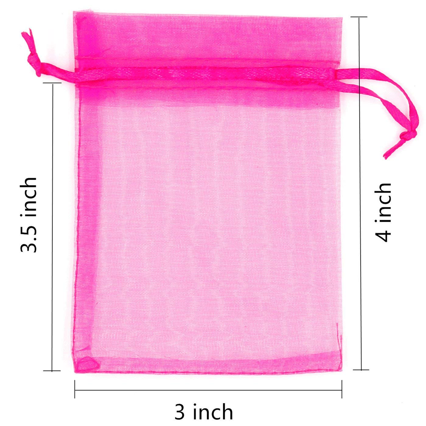 A&S Creavention® 100pcs Organza Drawstring Jewelry Pouches - Wedding Party Favor Bags, Gift Bags for Candy, Jewelry, Bridesmaid Gifts - Perfect for Baby Showers, Birthday Parties & Special Events