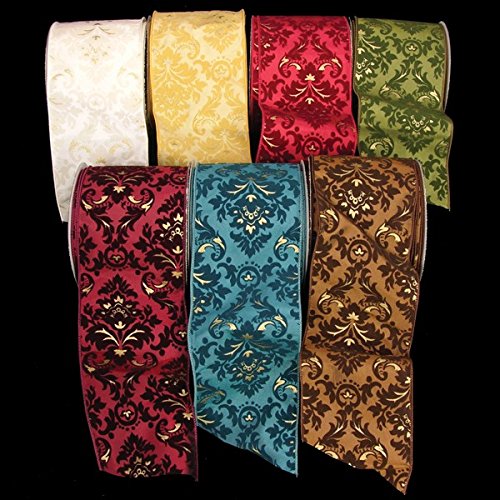 Elegant Brown Marrakech Print Wired Craft Ribbon - 4 Inch x 20 Yards for Gift Wrapping, DIY Projects, Scrapbooking & Home Decor