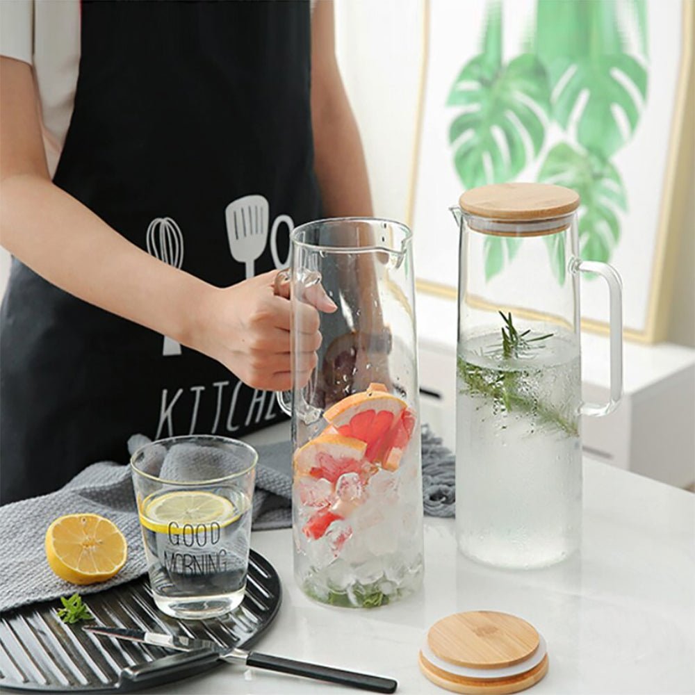 Premium Parana Tall Glass Pitcher - 68oz BPA-Free Water Pitcher with Elegant Design for Iced Tea, Lemonade & Cold Brew - Perfect for Entertaining, Parties & Outdoor Gatherings