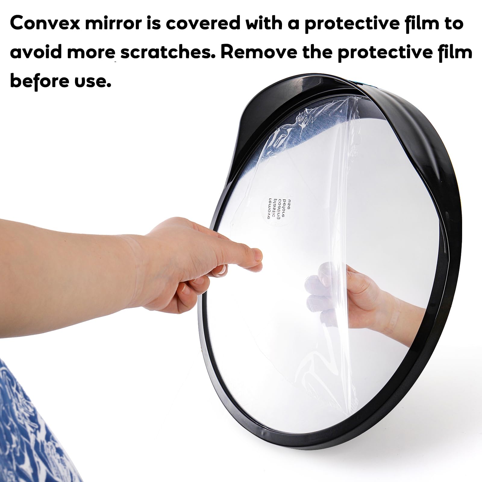 YOUEON 12 Inch Acrylic Convex Mirror - Wide Angle Security Mirror for Garage, Driveway, Parking Lots, Store & Warehouse - Adjustable Round Traffic Mirror for Indoor/Outdoor Use - Eliminates Blind Spots & Enhances Safety