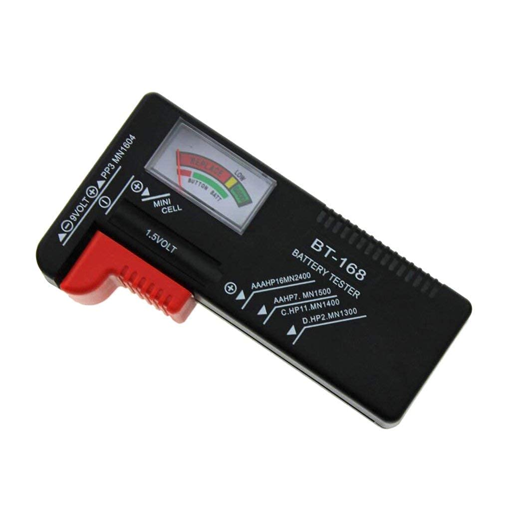 PRUTHA® Universal Battery Tester - Check AA AAA C D 9V 1.5V Button Cell Batteries (BT-168) | Home, Office, Emergency Kits & Electronics Maintenance