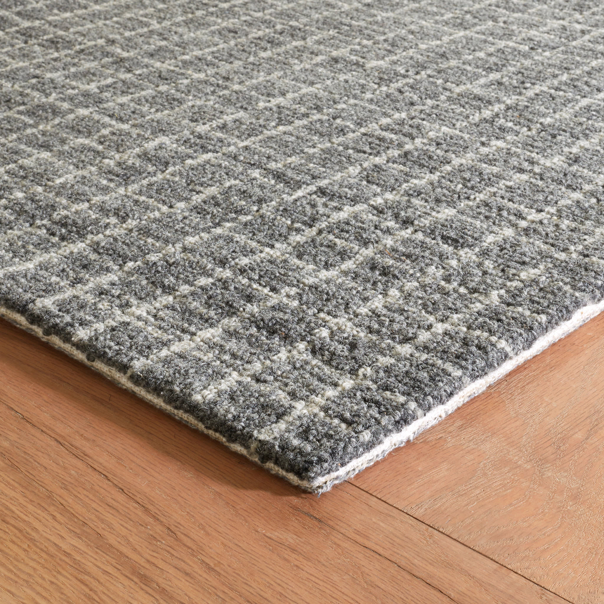 Conall Handmade Micro Hooked Wool Rug - Soft & Durable Grey Area Rug for Living Room, Bedroom, or Nursery | Eco-Friendly Home Decor