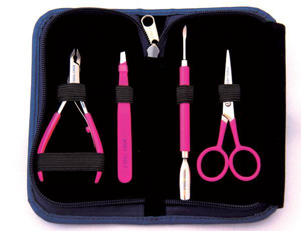Professional Pink Neon Manicure Kit - 12-Piece Nail Care Set with Travel Case for Home & Salon Use | Perfect Gift for Women & Teens | DIY Nail Art, Gel Polish Application & At-Home Spa Days
