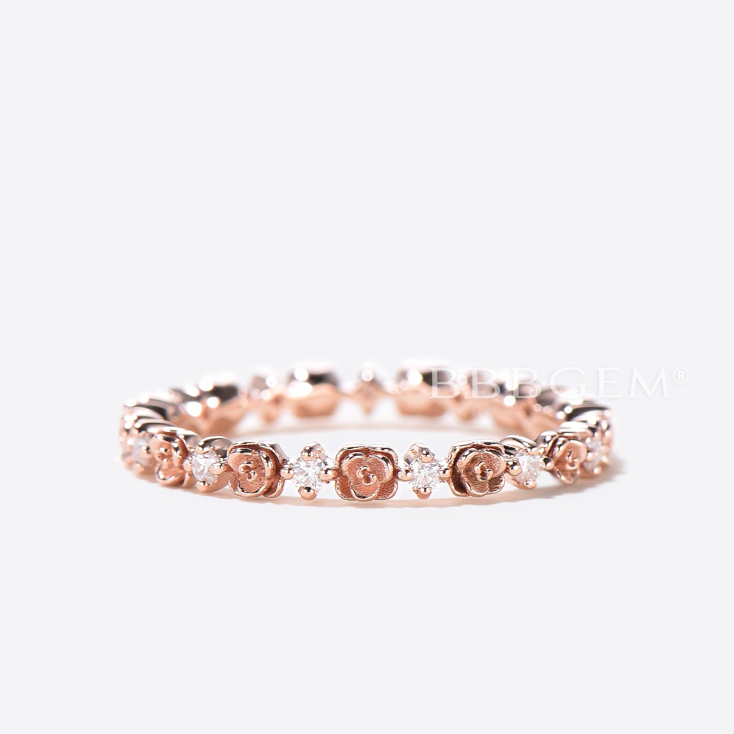 Natural Round Diamond Flower Wedding Band - Full Eternity Ring for Women | Perfect for Bridal, Anniversary, and Special Occasion Jewelry Gifts
