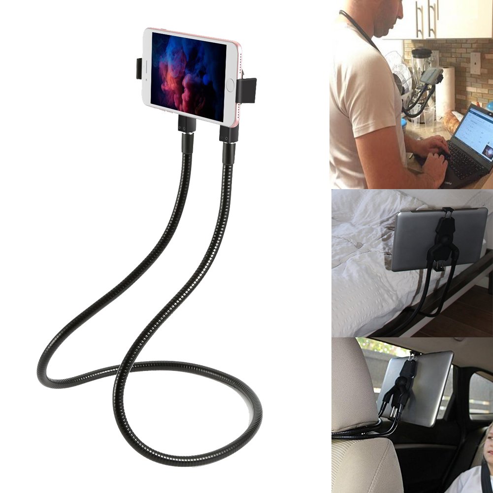 Hands-Free Phone Holder - Adjustable Gooseneck Mount for iPhone, Samsung, iPad - Perfect for Bed, Office & Travel