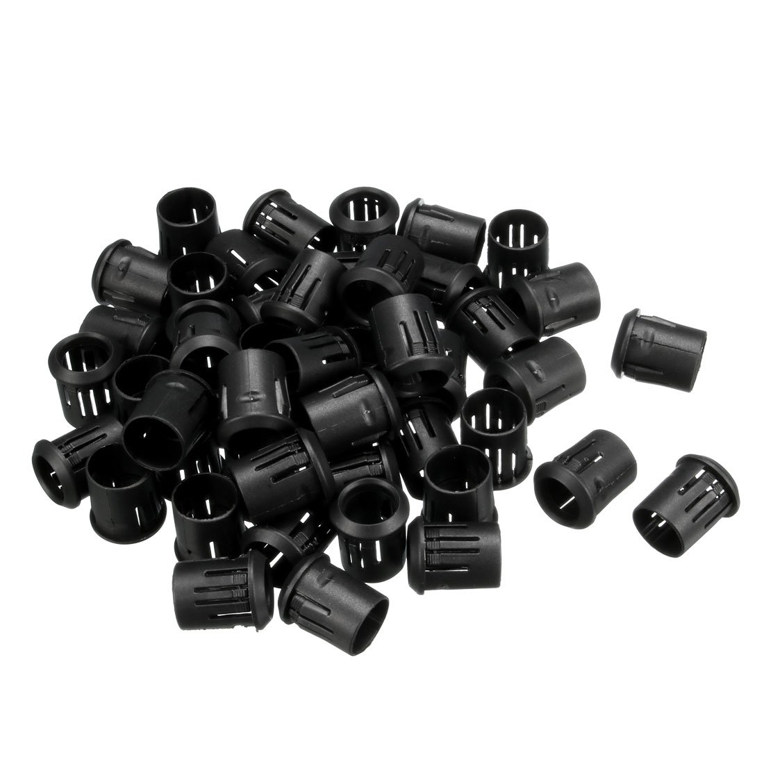 50Pcs 10mm Black Plastic LED Lamp Socket Holder Clip Bezel Mount for Panel Display - Perfect for DIY Lighting Projects, Home Decor, and Electronic Prototyping
