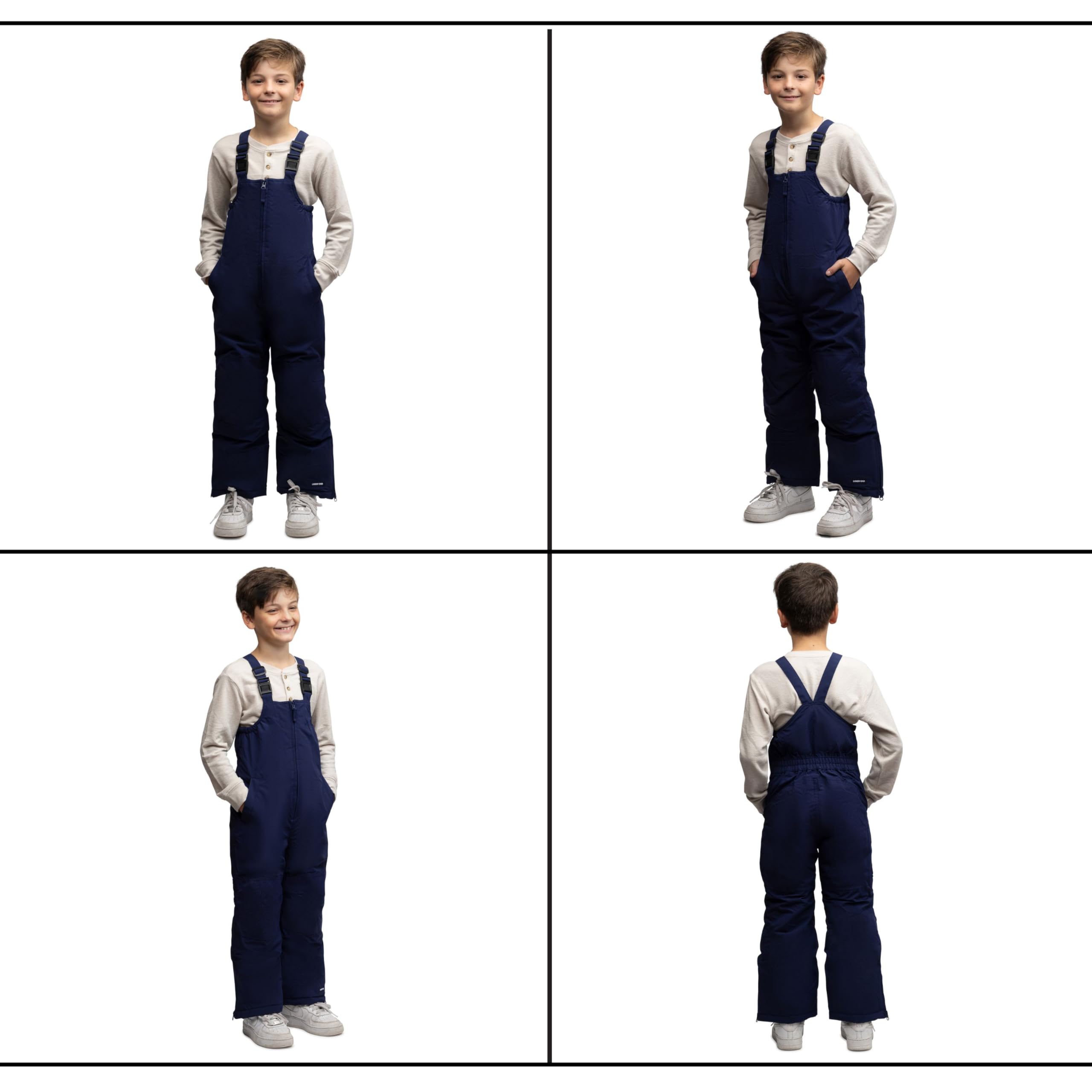 Lands' End Kids Squall Waterproof Snow Bib Pants with Reinforced Knees - Winter Outdoor Play, Skiing, Snowboarding & Cold Weather Activities