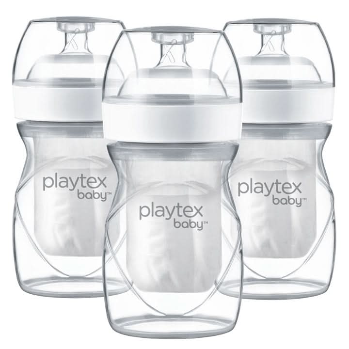 Playtex Baby Nurser Bottles with Drop Ins Liners - 3 Pack (4 oz Each) | BPA-Free, Leak-Proof Baby Bottles for Newborns & Infants | Perfect for Breastfeeding, Formula Feeding & On-the-Go Use
