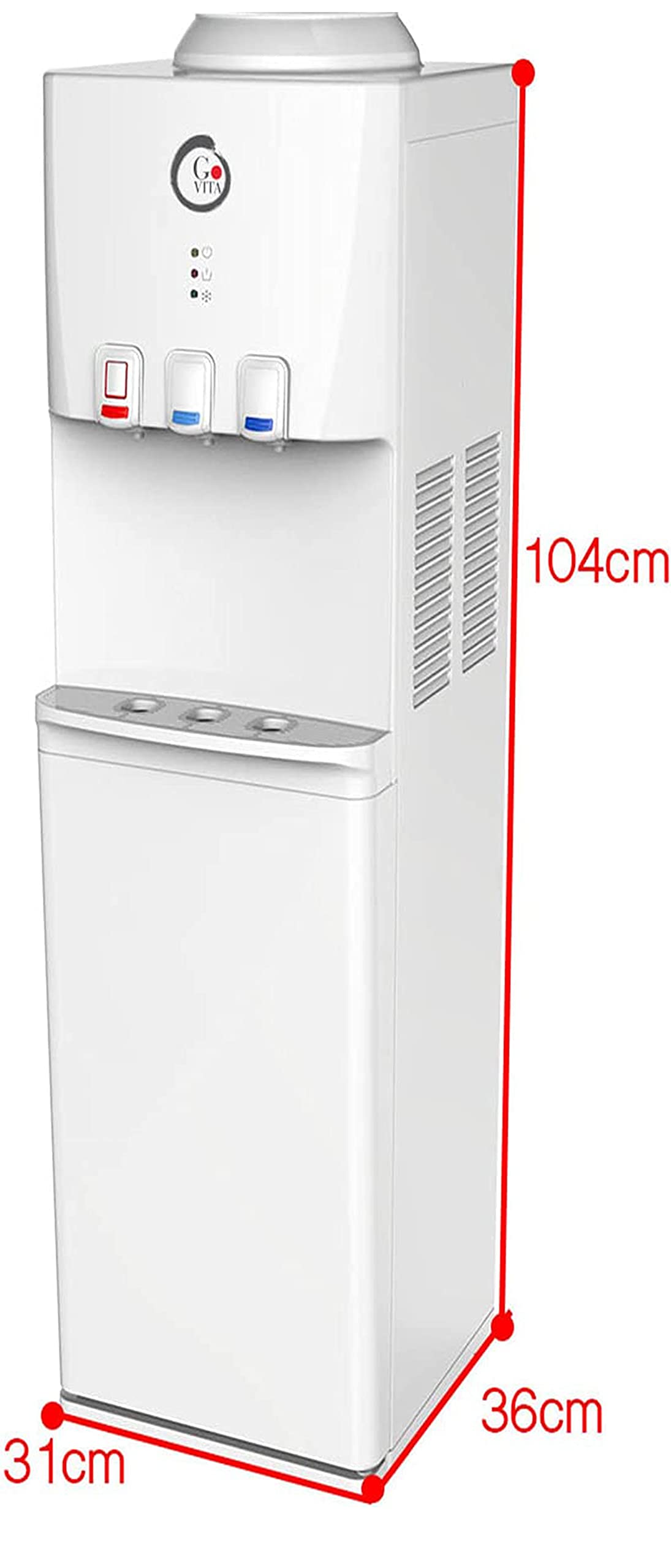 Cold and Hot Water Dispenser with Mini Beverage Fridge - Freestanding Floor Model with Cabinet - Perfect for Offices, Homes, and Restaurants