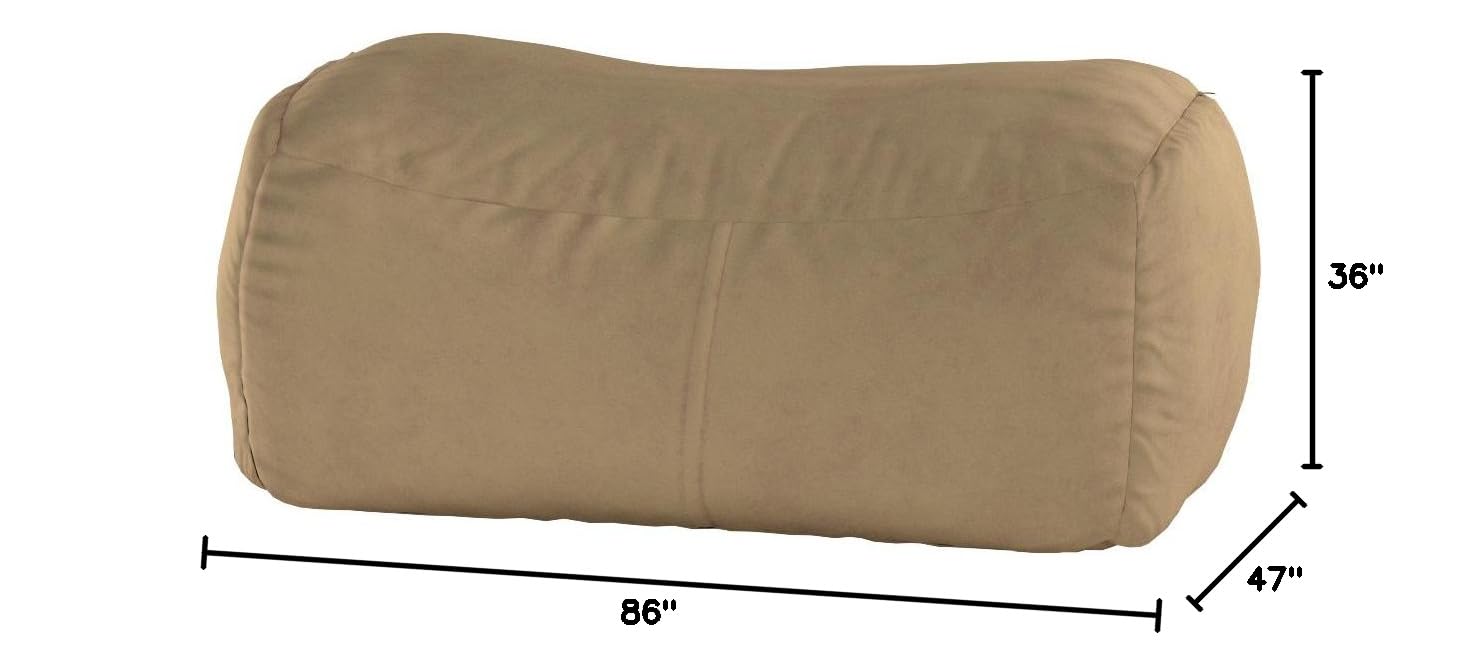 Jaxx 7 Foot Giant Bean Bag Sofa - Oversized Comfortable Lounger for Adults & Kids, Camel - Perfect for Living Room, Game Room & Movie Nights